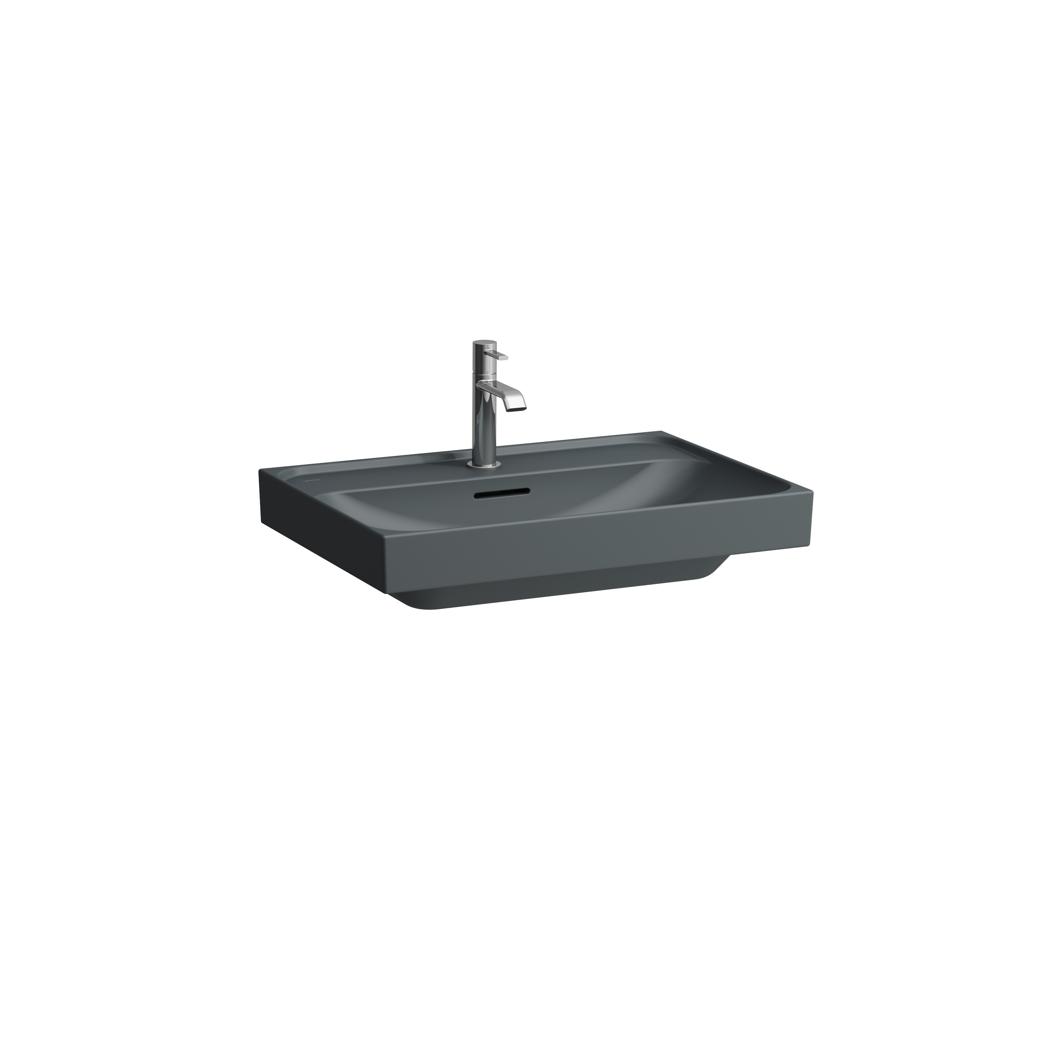 Meda lavabo mural ou à poser sur meuble graphite mat 650x460x80 mm Meda lavabo mural ou à poser sur meuble graphite mat 650x460x80 mm