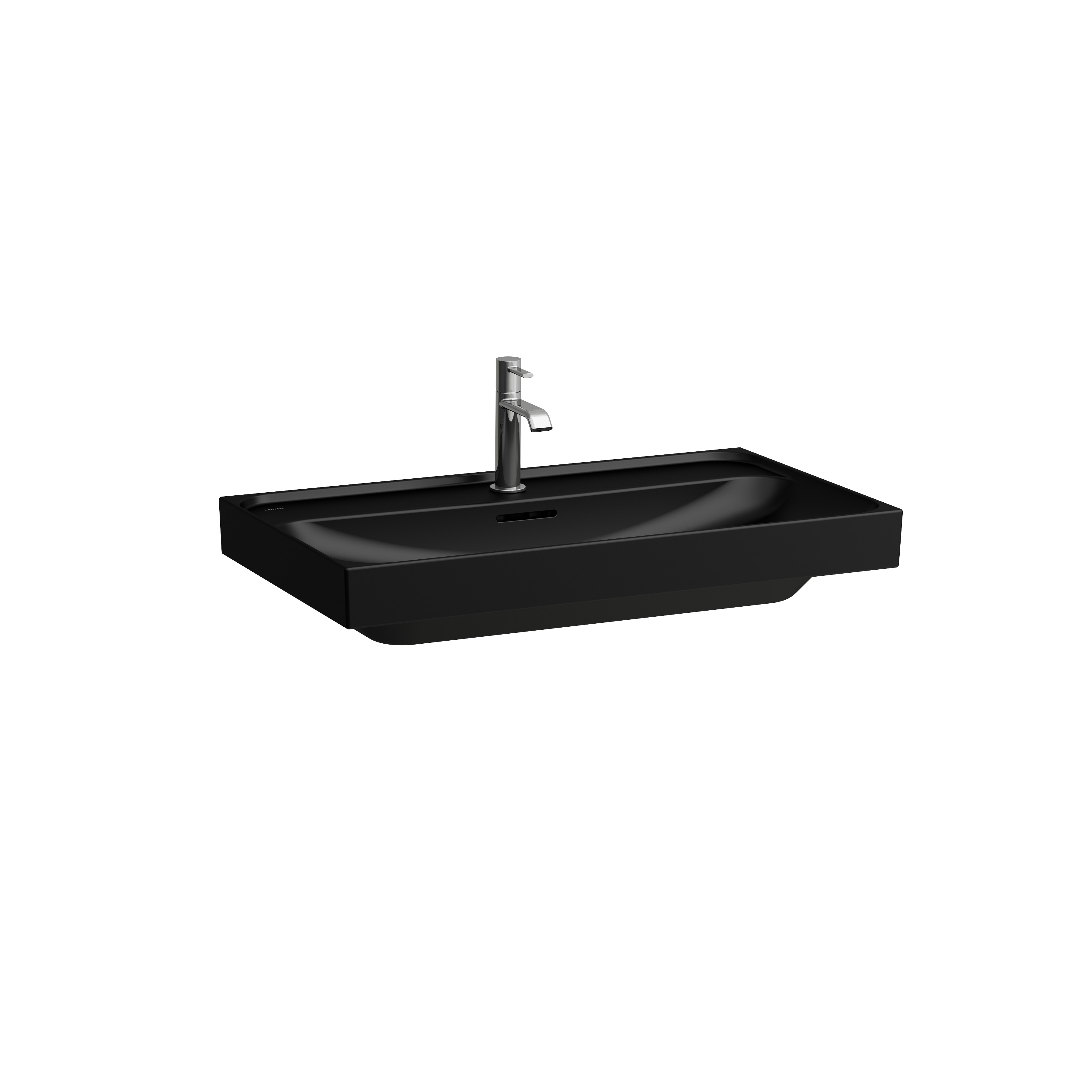Meda lavabo mural ou à poser sur meuble noir mat 800x460x80 mm Meda lavabo mural ou à poser sur meuble noir mat 800x460x80 mm