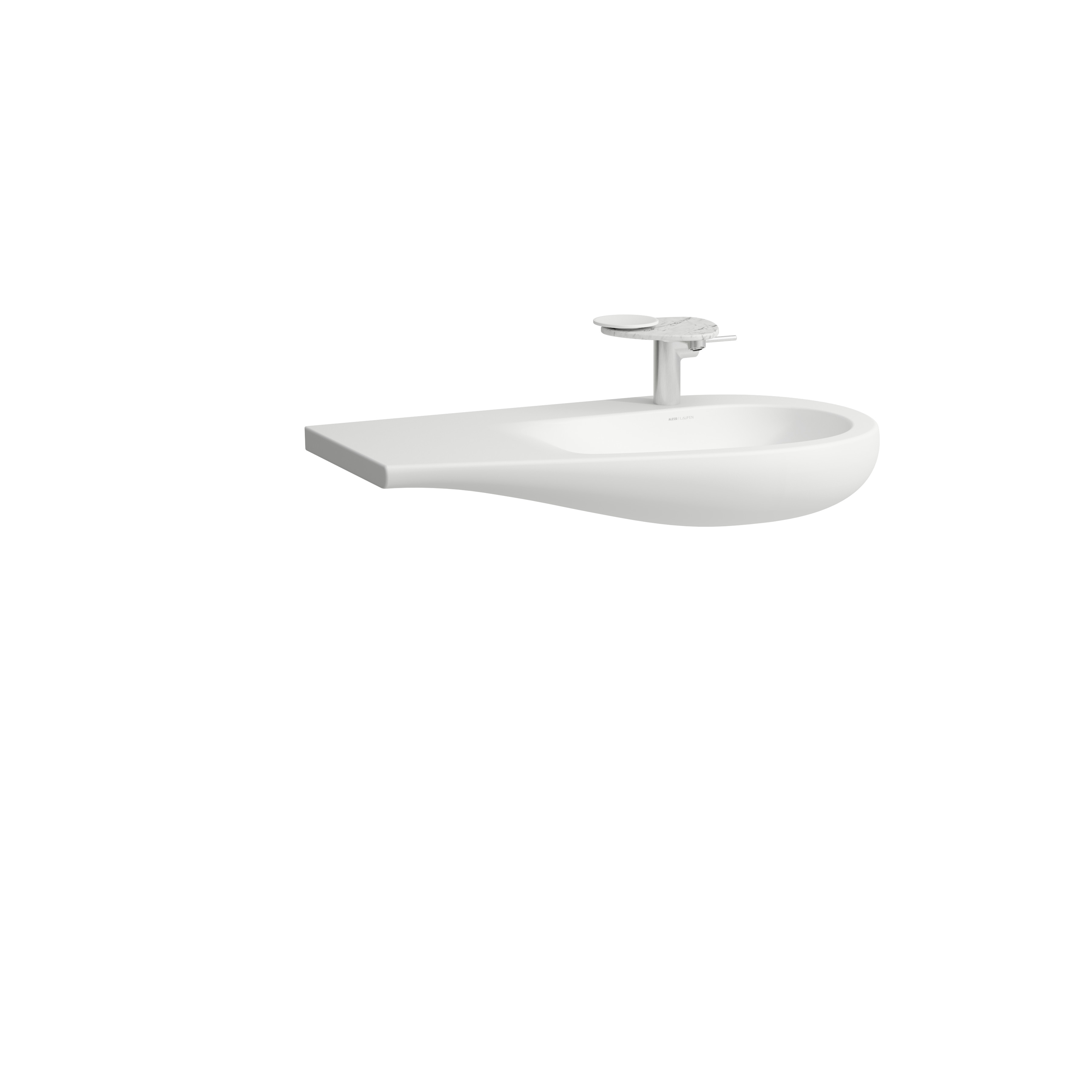 Ilbagnoalessi lavabo mural ou à poser sur meuble tablette à g blc mat 900x500