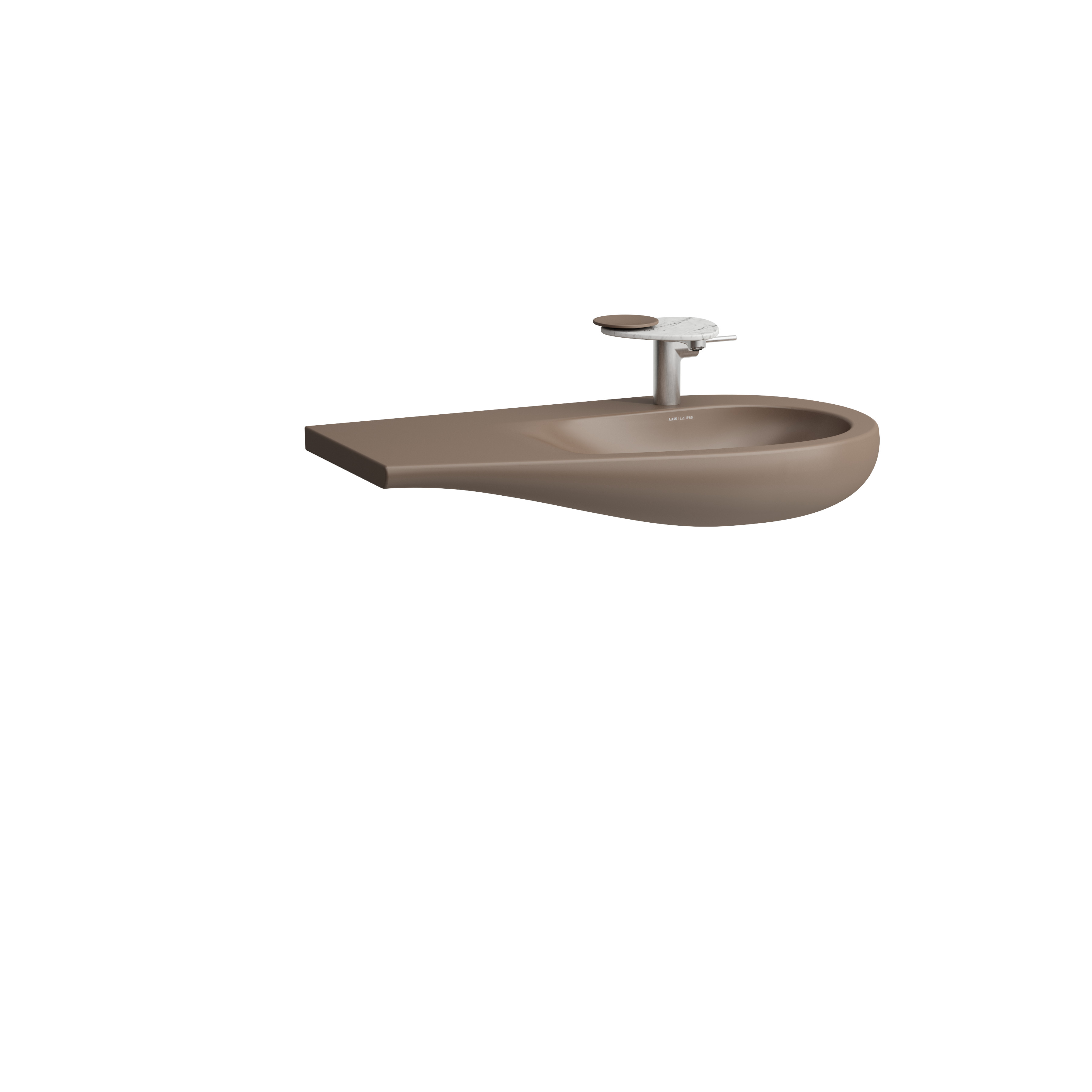 Ilbagnoalessi lavabo mural ou à poser sur meuble tablette à g café mat 900x500