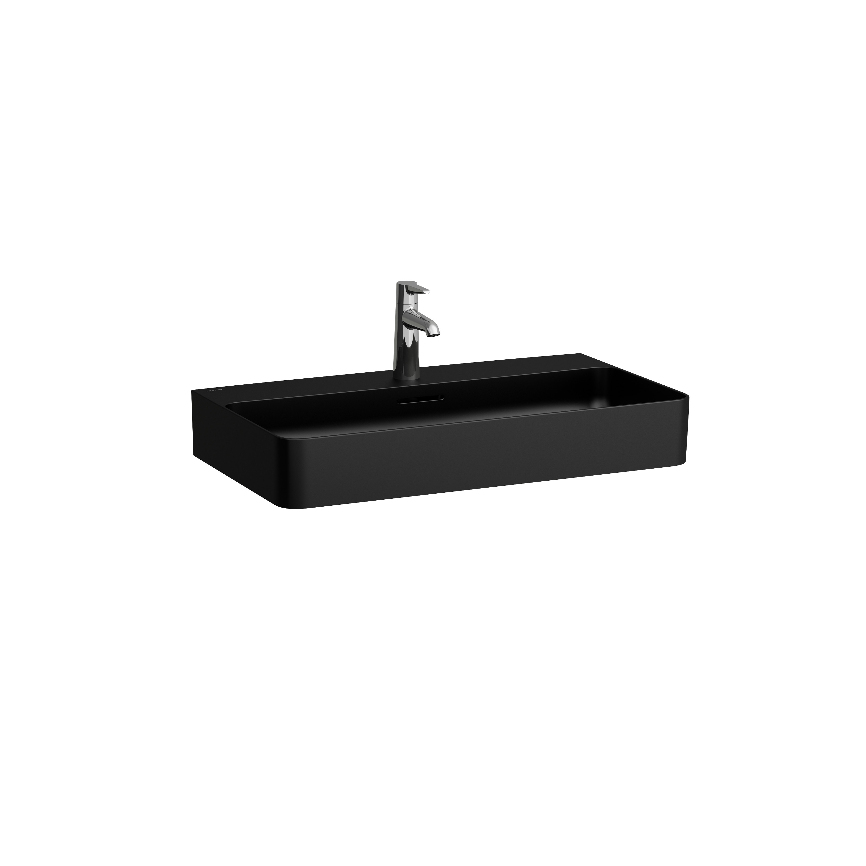 Val lavabo mural ou à poser sur meuble non percé 750x420x115mm noir mat Val lavabo mural ou à poser sur meuble non percé 750x420x115mm noir mat