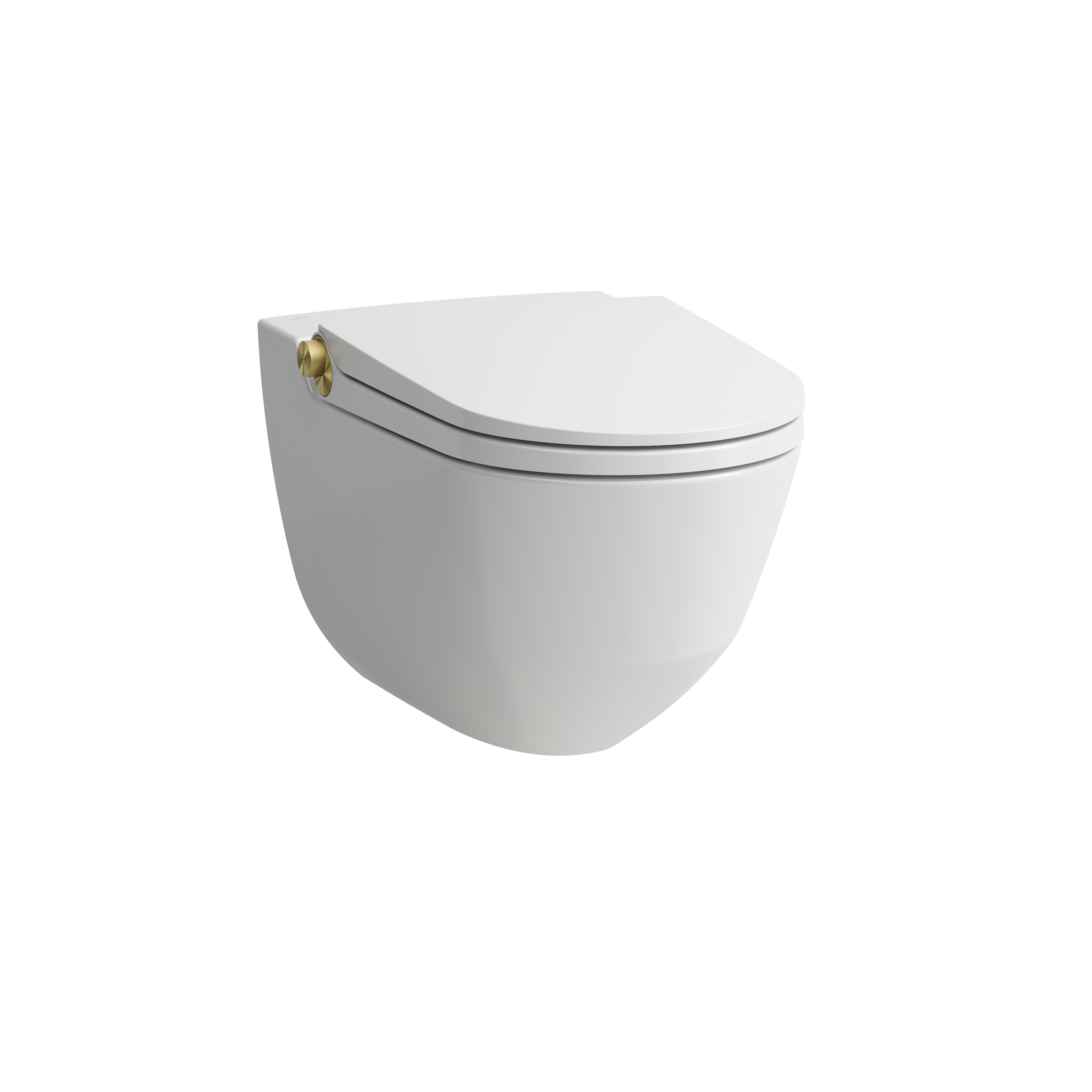 Riva wc lavant avec abattant céramique blanc lcc, bouton gold pâle mat
