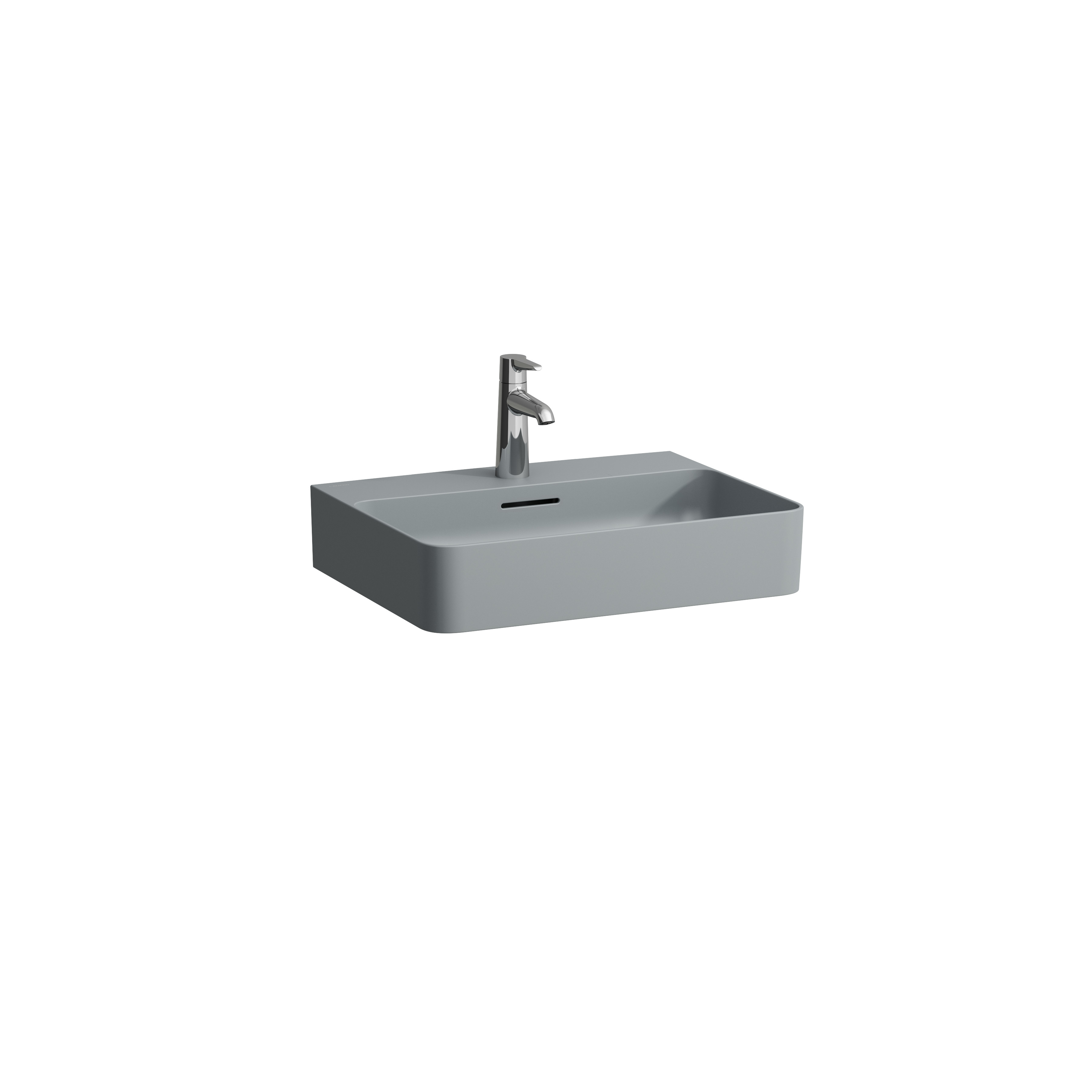 Val lavabo mural ou à poser sur meuble non percé 550x420x115mm graphite mat Val lavabo mural ou à poser sur meuble non percé 550x420x115mm graphite mat