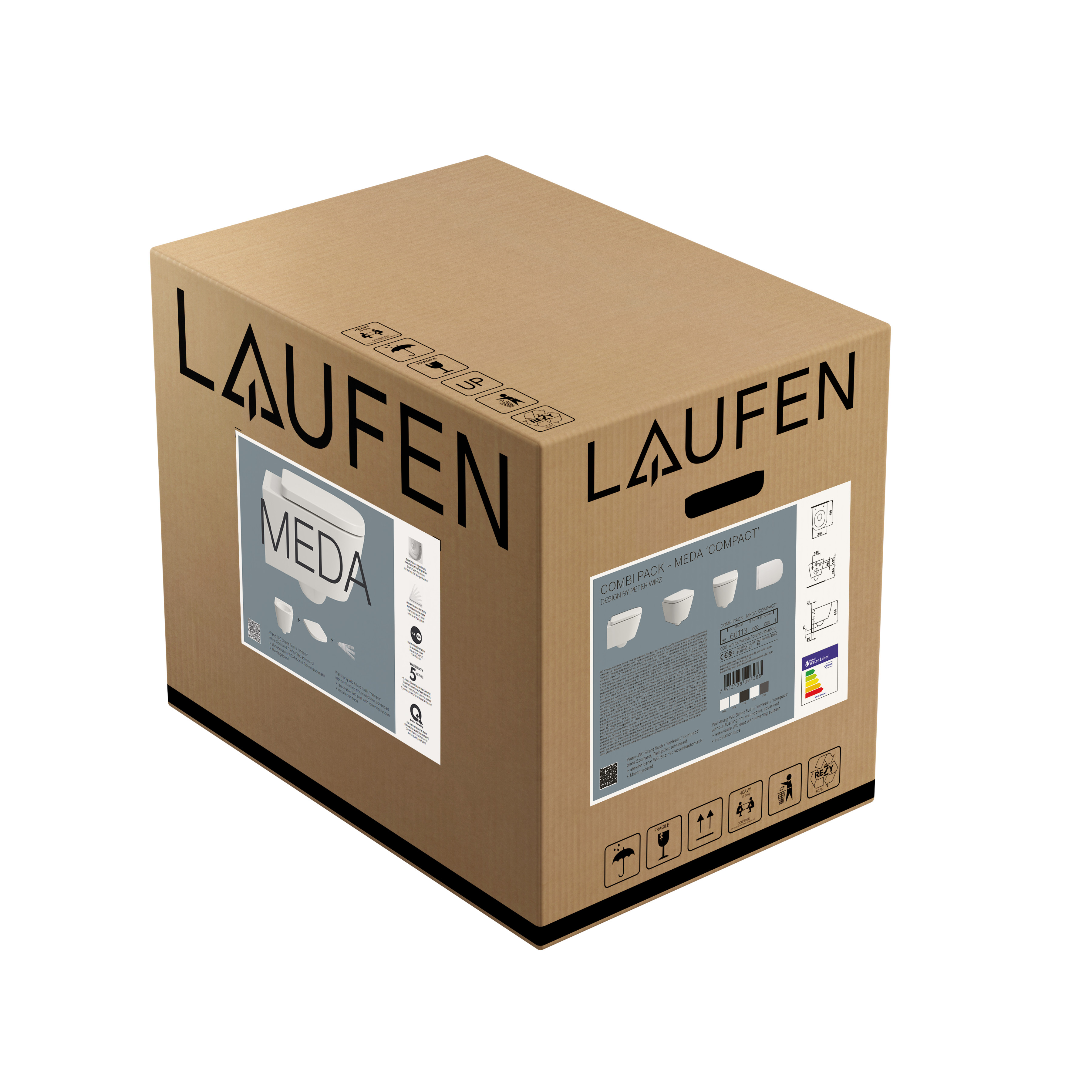 Meda pack wc susp cpt ss bride silent flush ab frein de chute blc 490x360x355