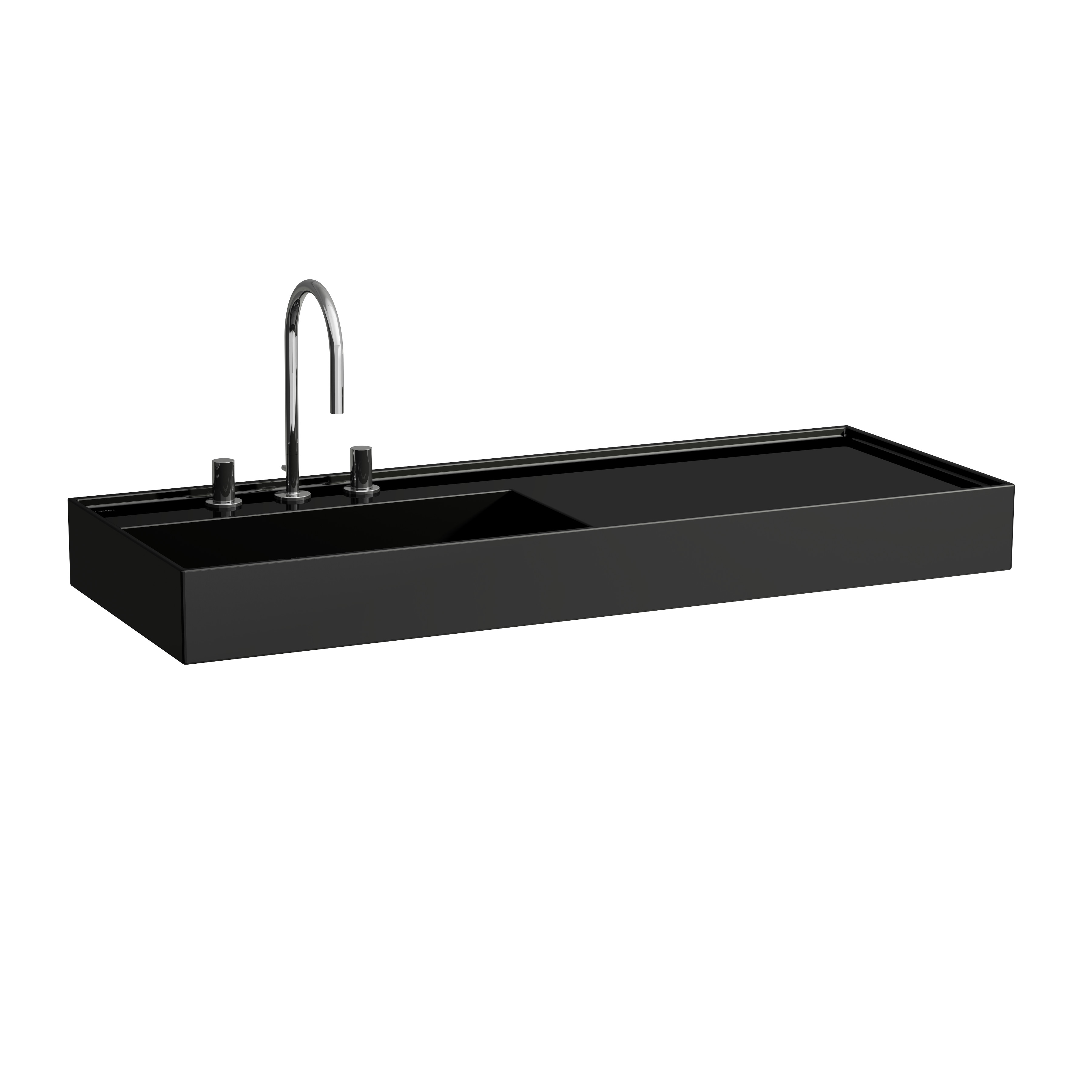 Lavabo asymétrique droite kartell 120x46 noir br