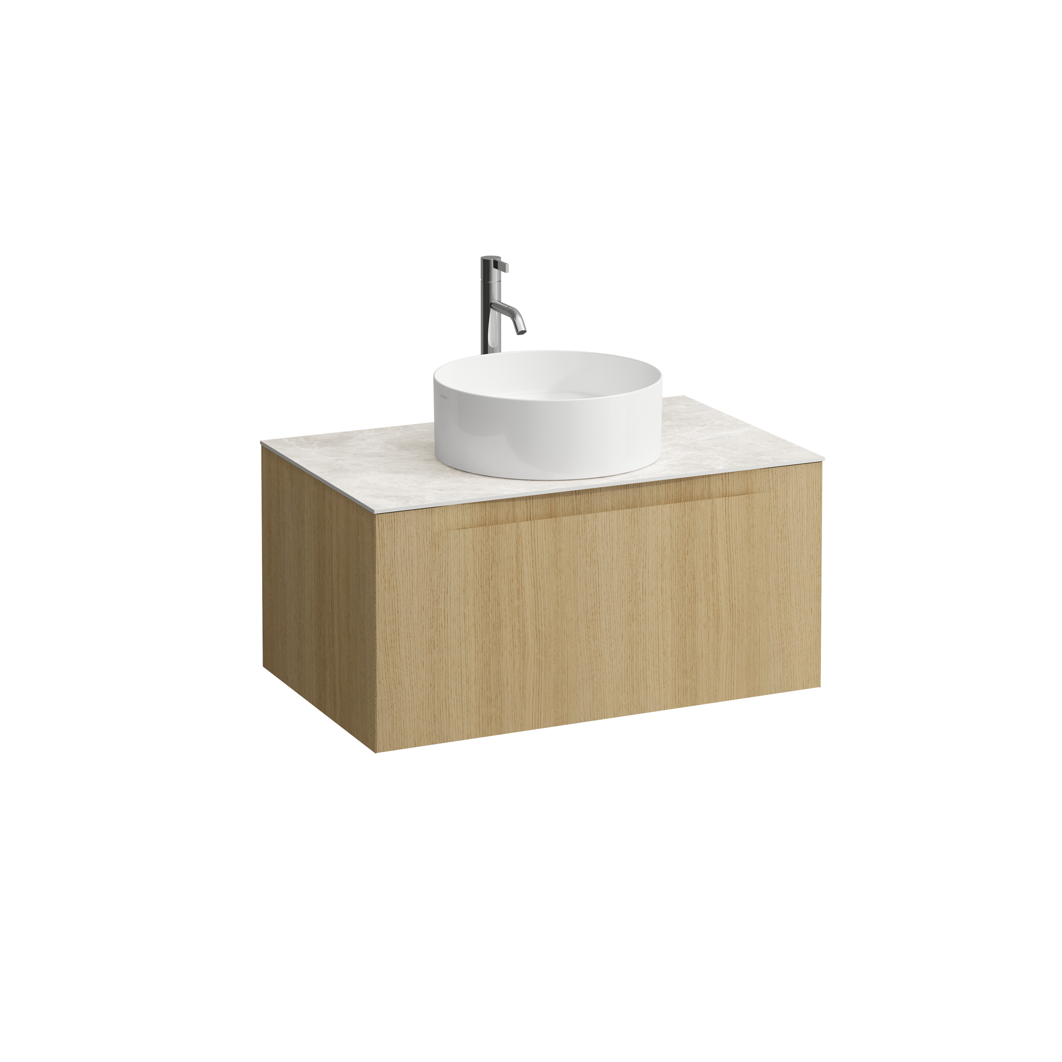 Arun 800 1t découpe centre plan botticino crema percé 1t chêne clair