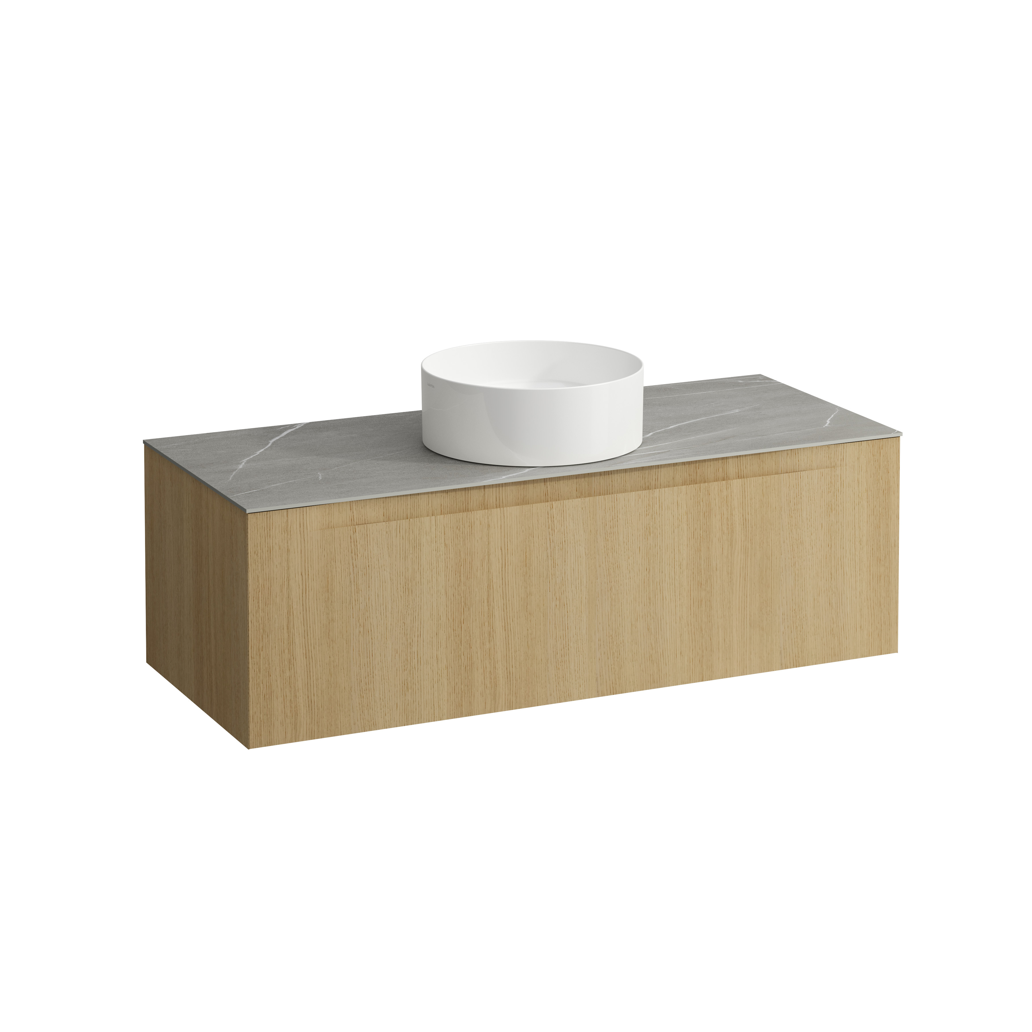 Arun meuble 1200 1t avec découpe centrale plan piasentina grigio chêne cl