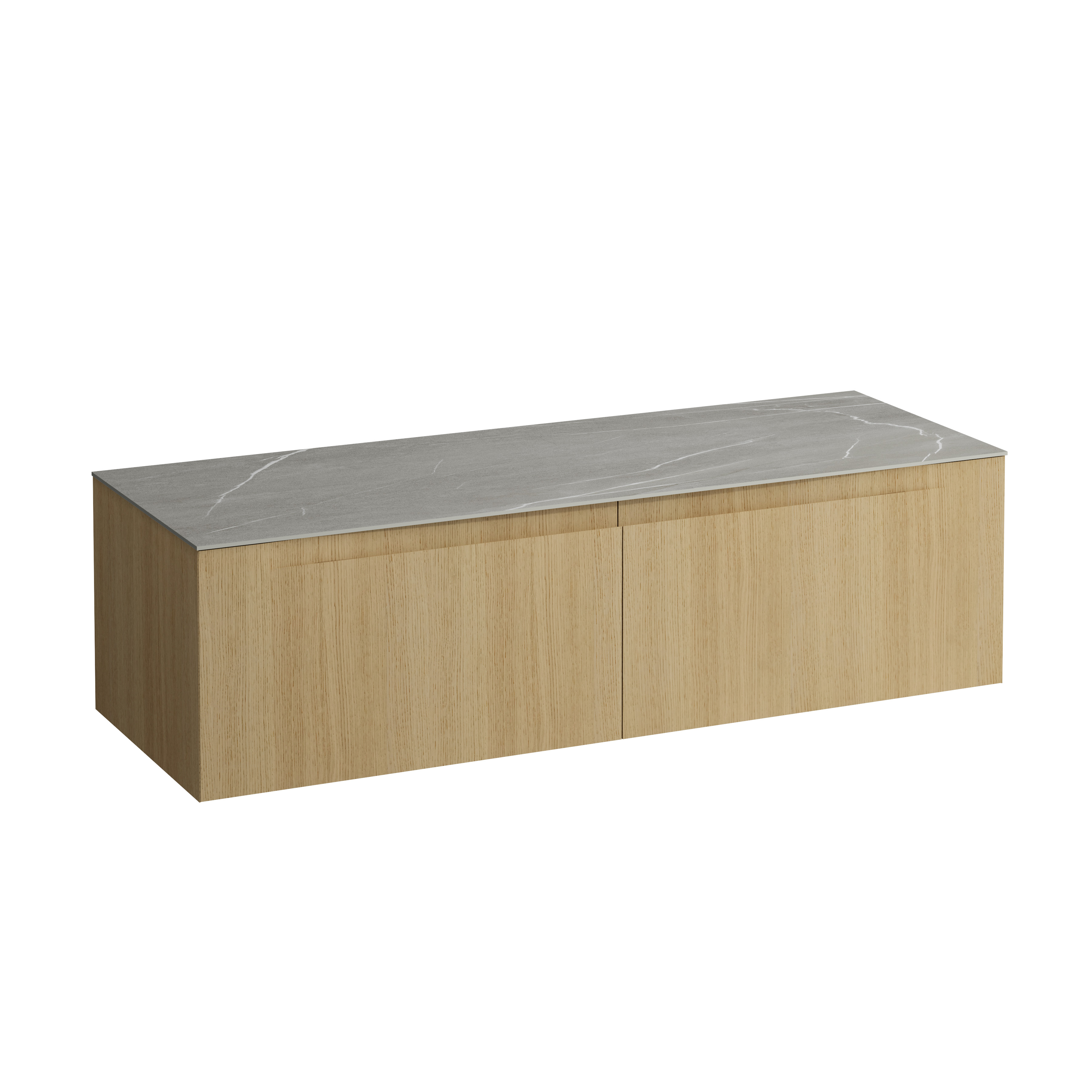 Arun meuble 1400 2t sans découpe plan piasentina grigio chêne clair
