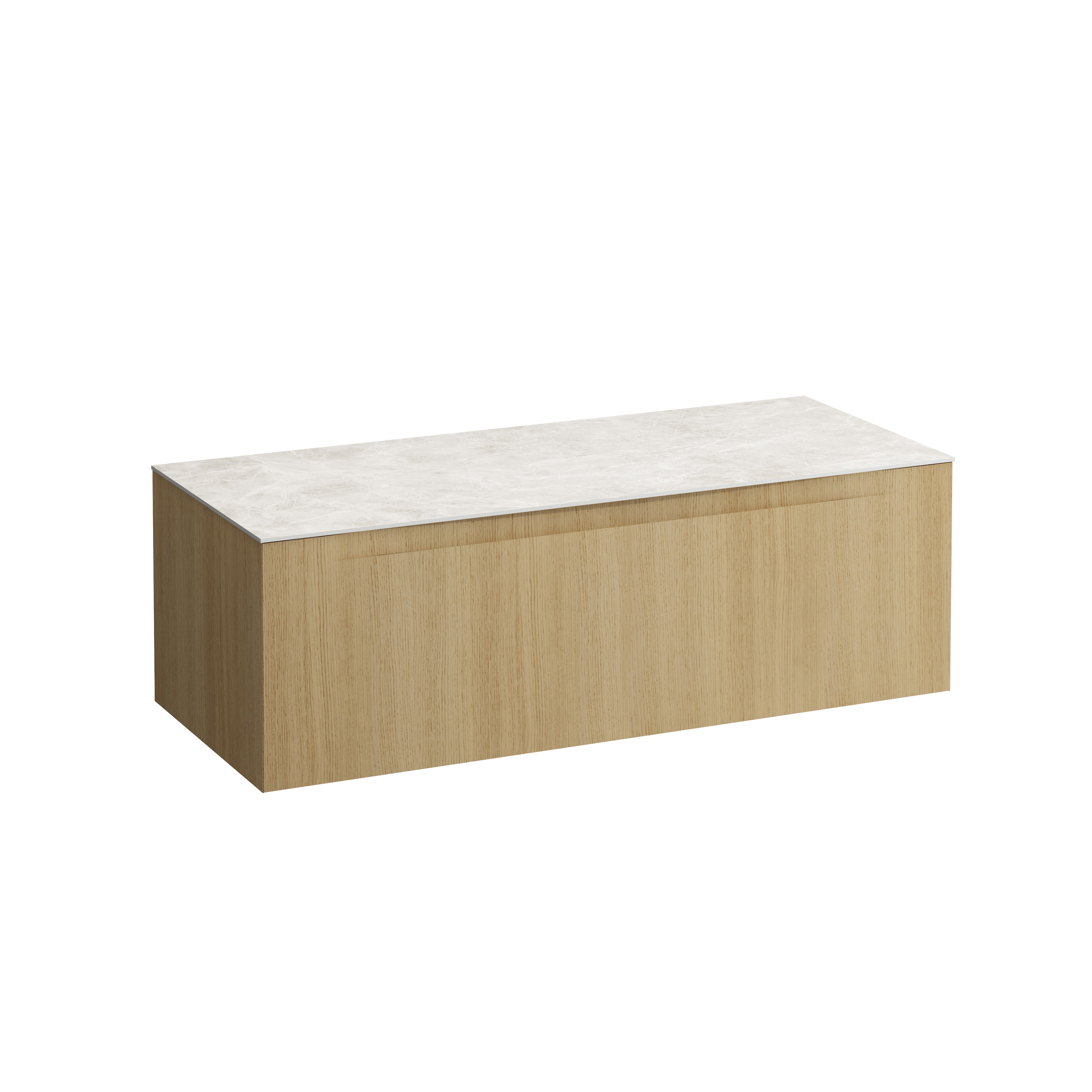 Arun meuble 1200 1t sans découpe plan botticino crema chêne clair