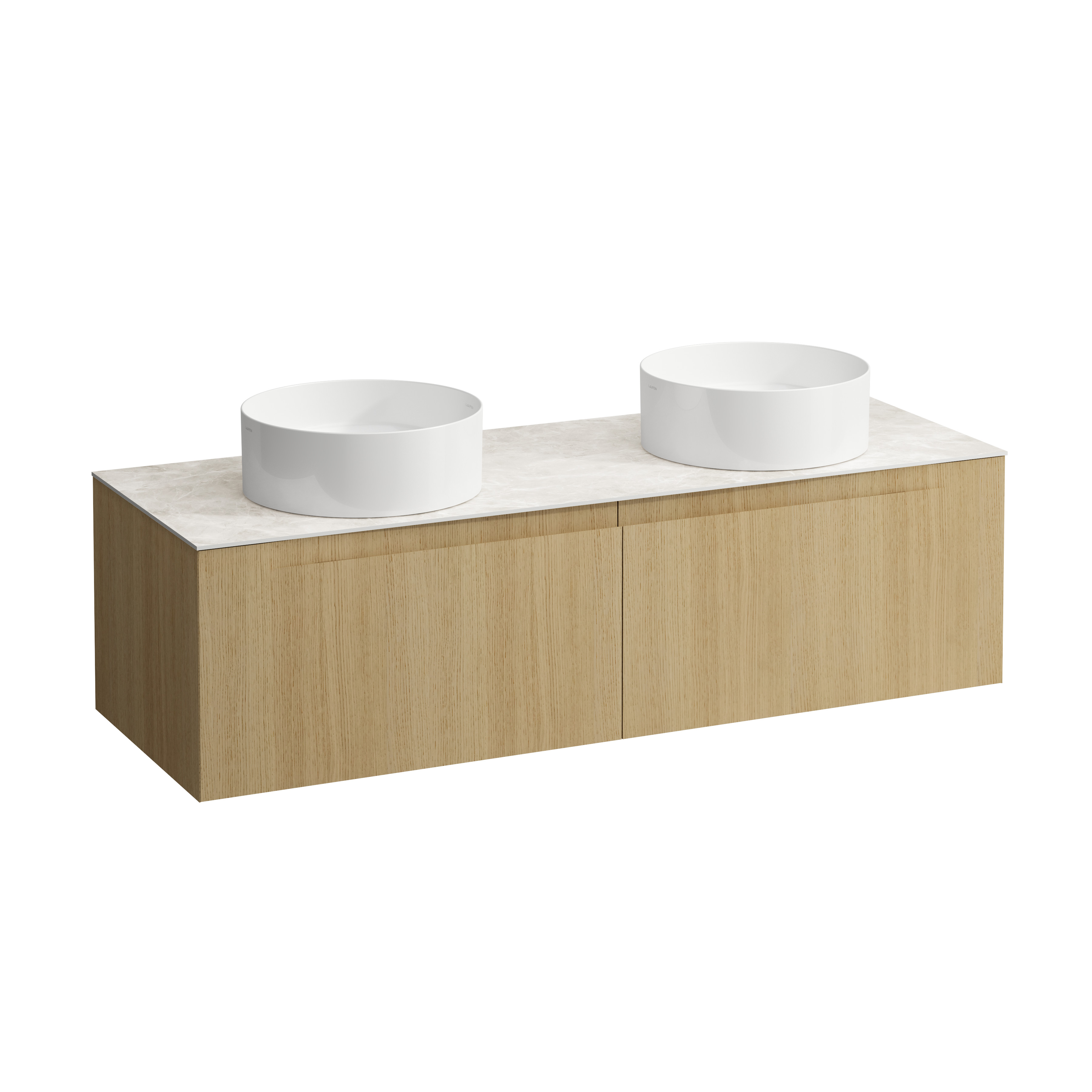 Arun 1400 2t avec découpe à gche et à dte plan botticino crema chêne clair