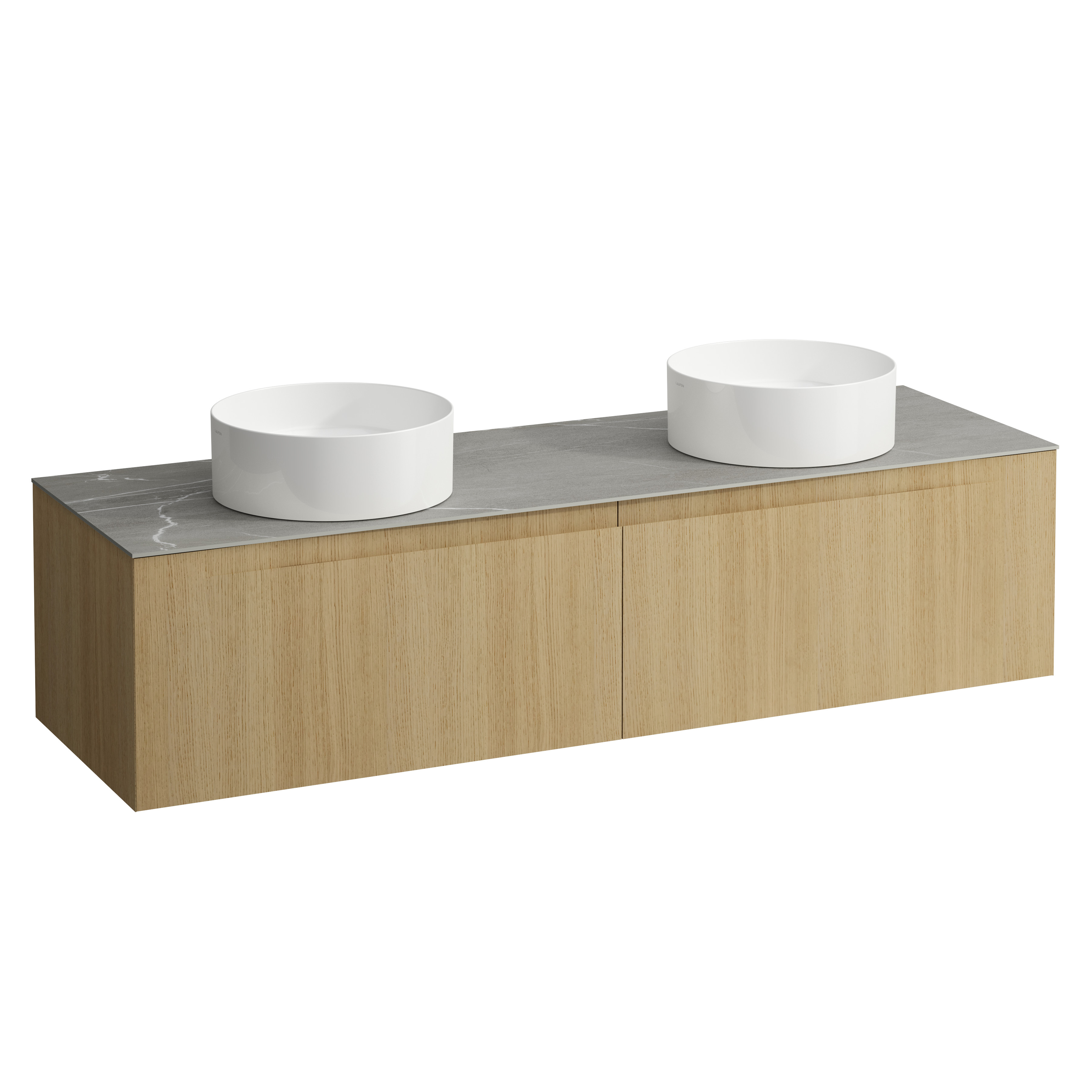 Arun 1600 2t avec découpe à gche et à dte plan piasentina grigio chêne clair