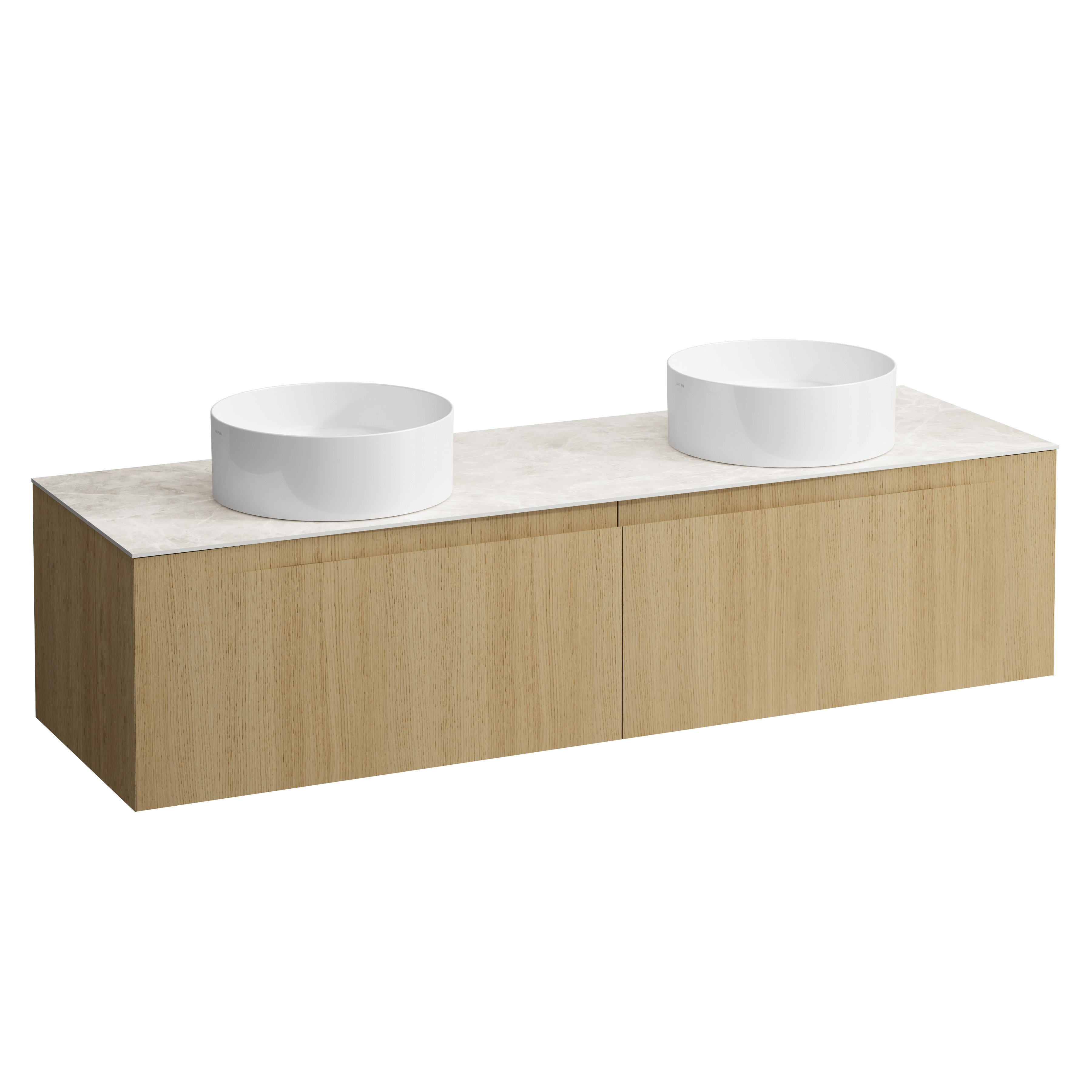 Arun 1600 2t avec découpe à gche et à dte plan botticino crema chêne clair