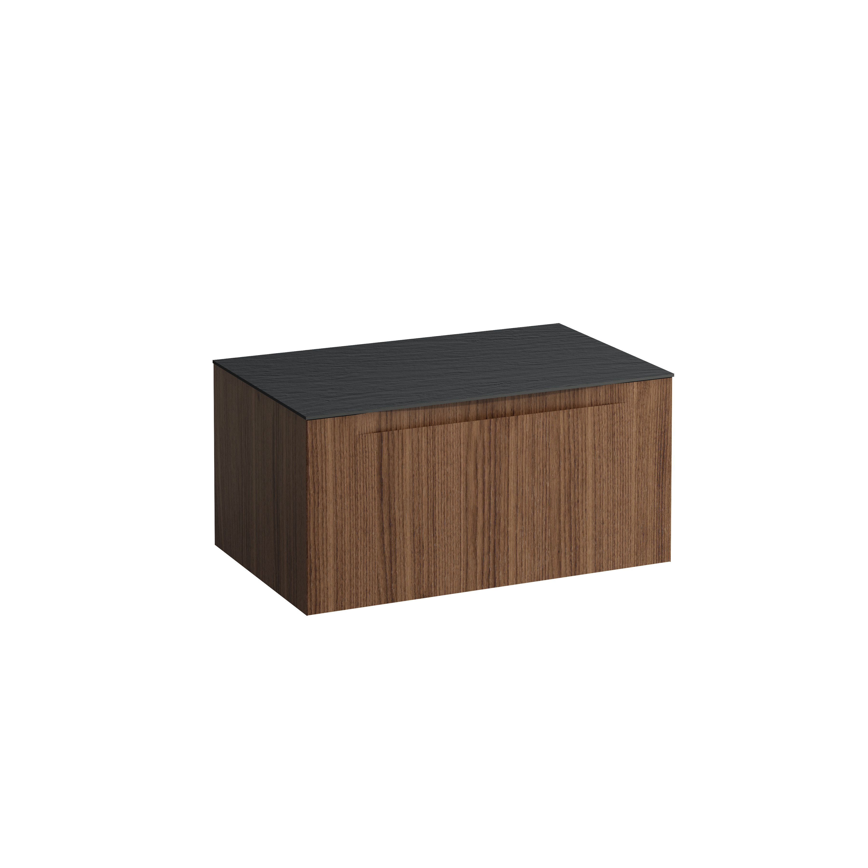Arun meuble 800 1t sans découpe plan ardesia nera noce canaletto/verre blanc