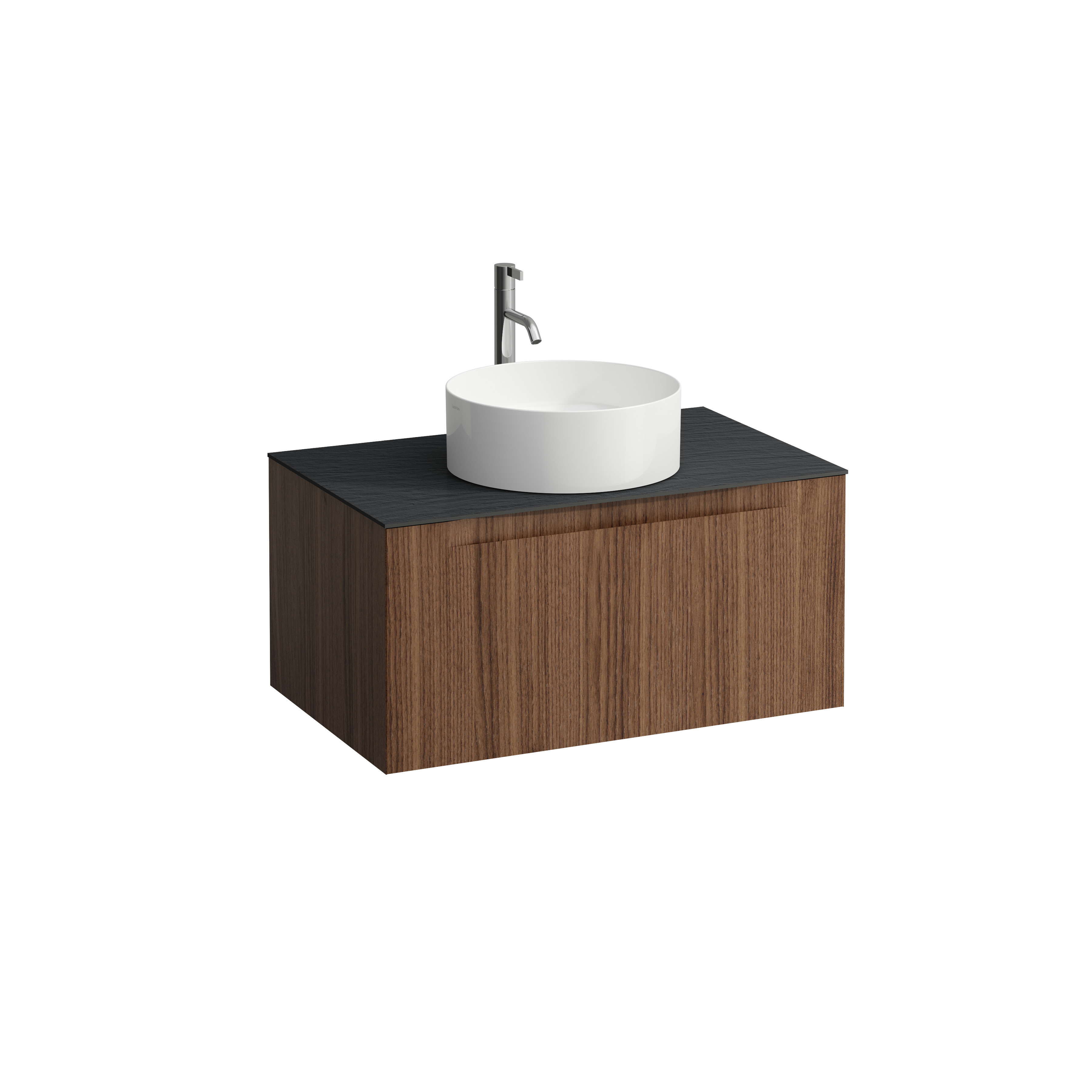 Arun 800 1t découpe centre plan ardesia nera percé 1t noce canaletto/verre blanc