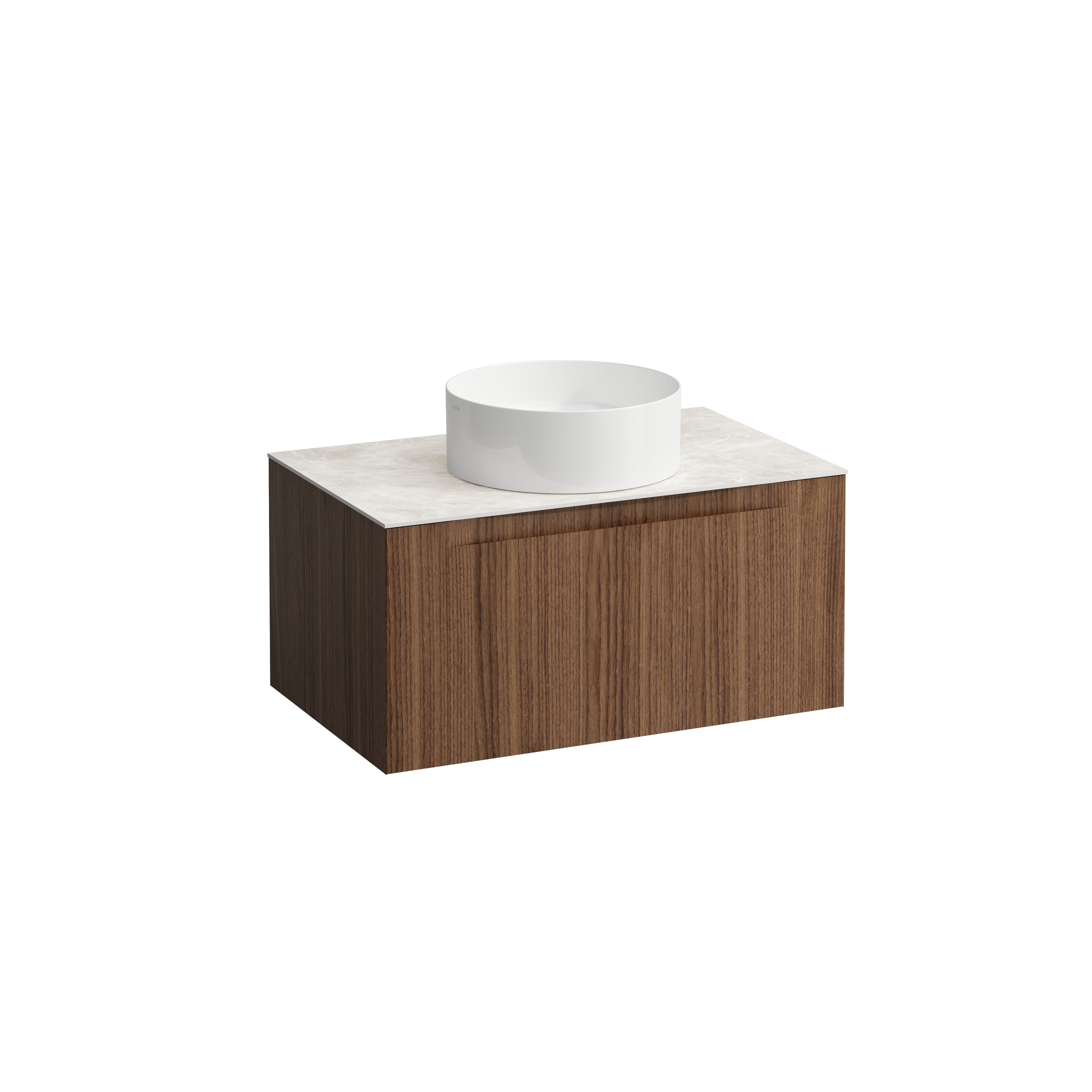 Arun 800 1t découpe centre plan botticino crema noce canaletto/verre bla