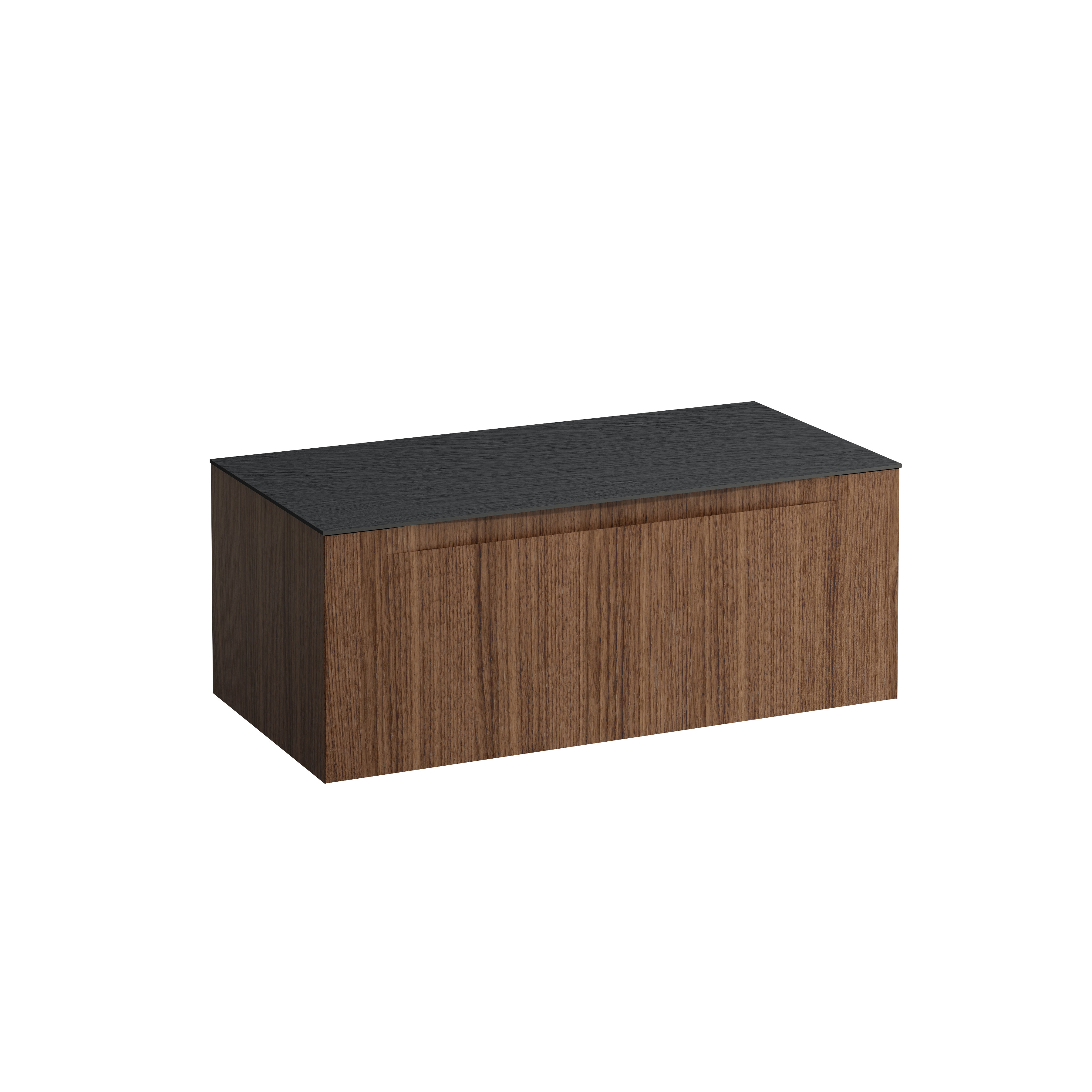 Arun meuble 1000 1t sans découpe plan ardesia nera noce canaletto/verre blanc