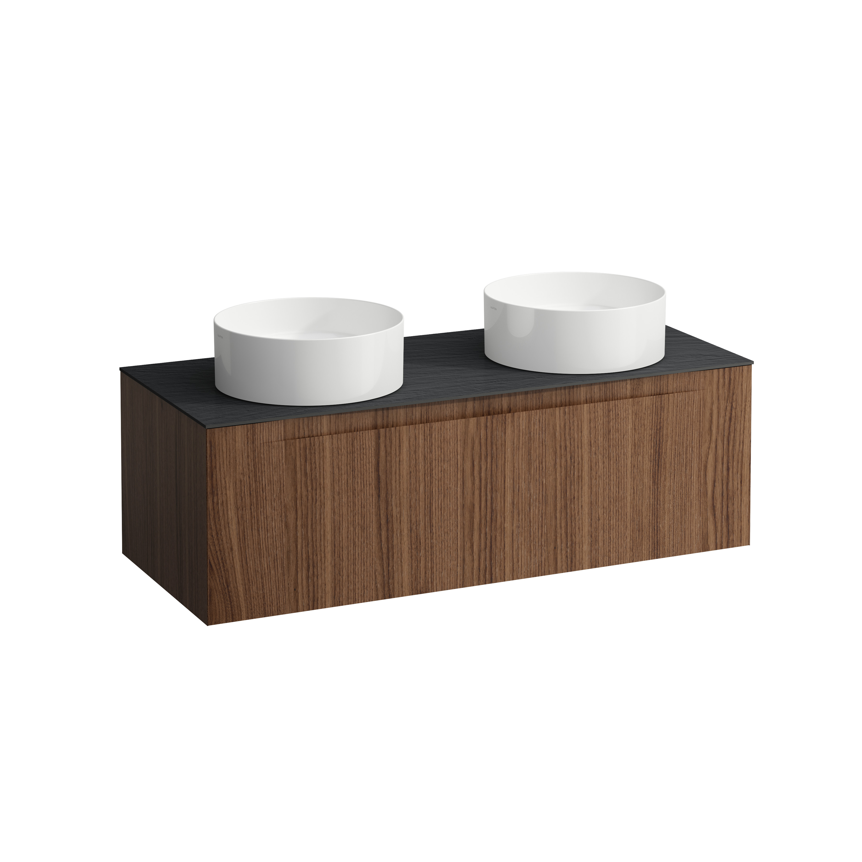 Arun 1200 1t découpe à gche et à dte plan ardesia nera noce canaletto/verre b