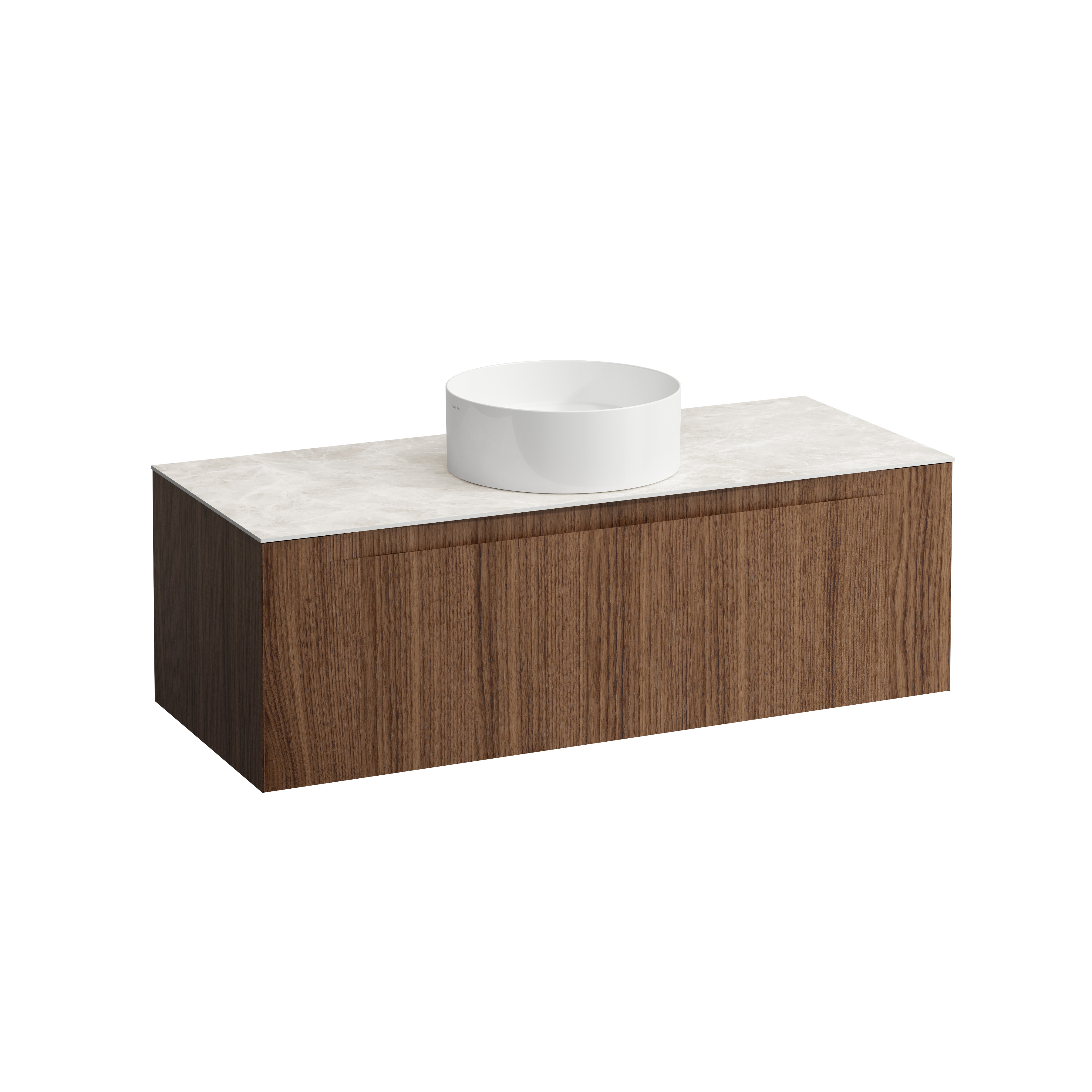 Arun 1200 1t découpe centre plan botticino crema noce canaletto/verre bla
