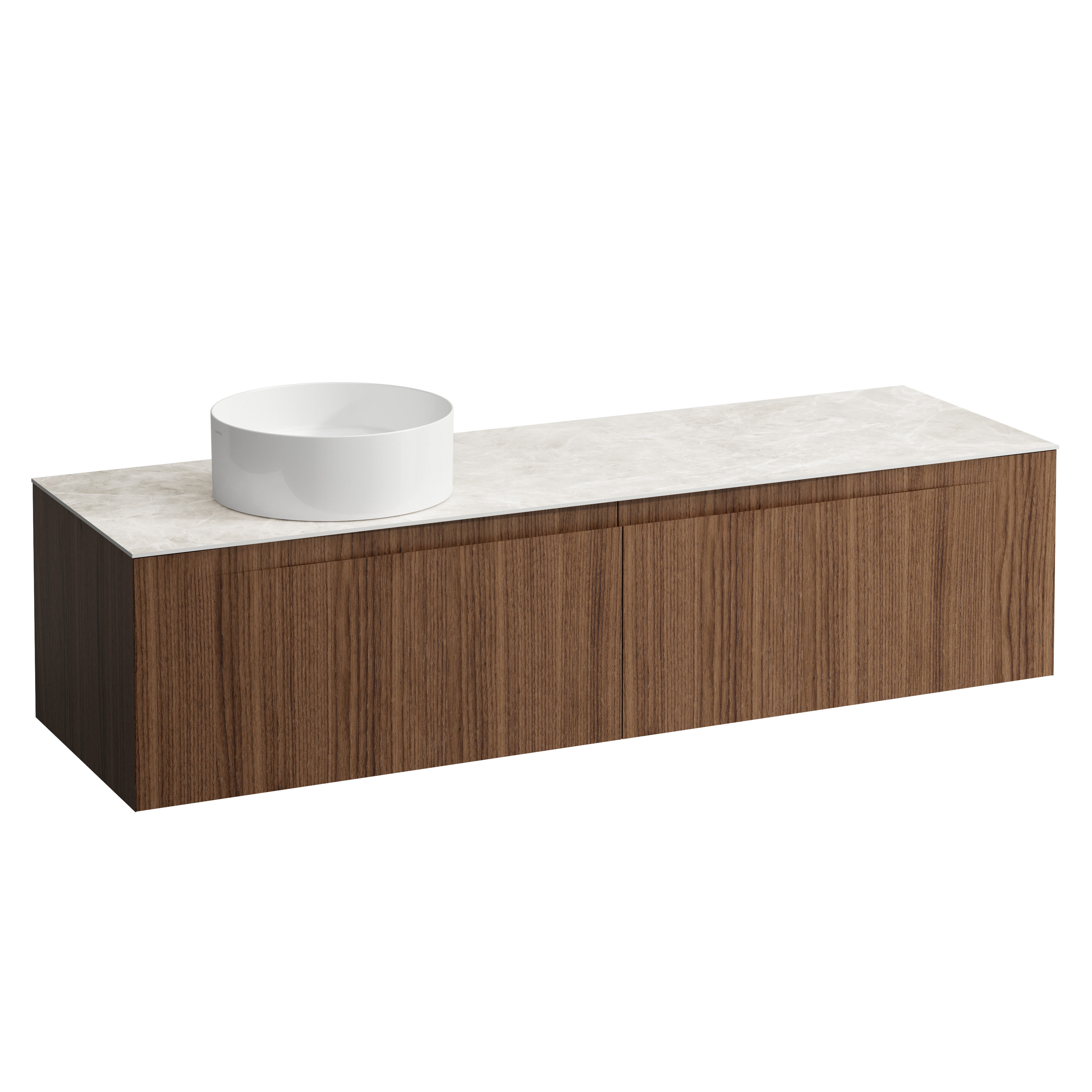 Arun 1600 2t avec découpe à gche plan botticino crema noce canaletto/verre bla