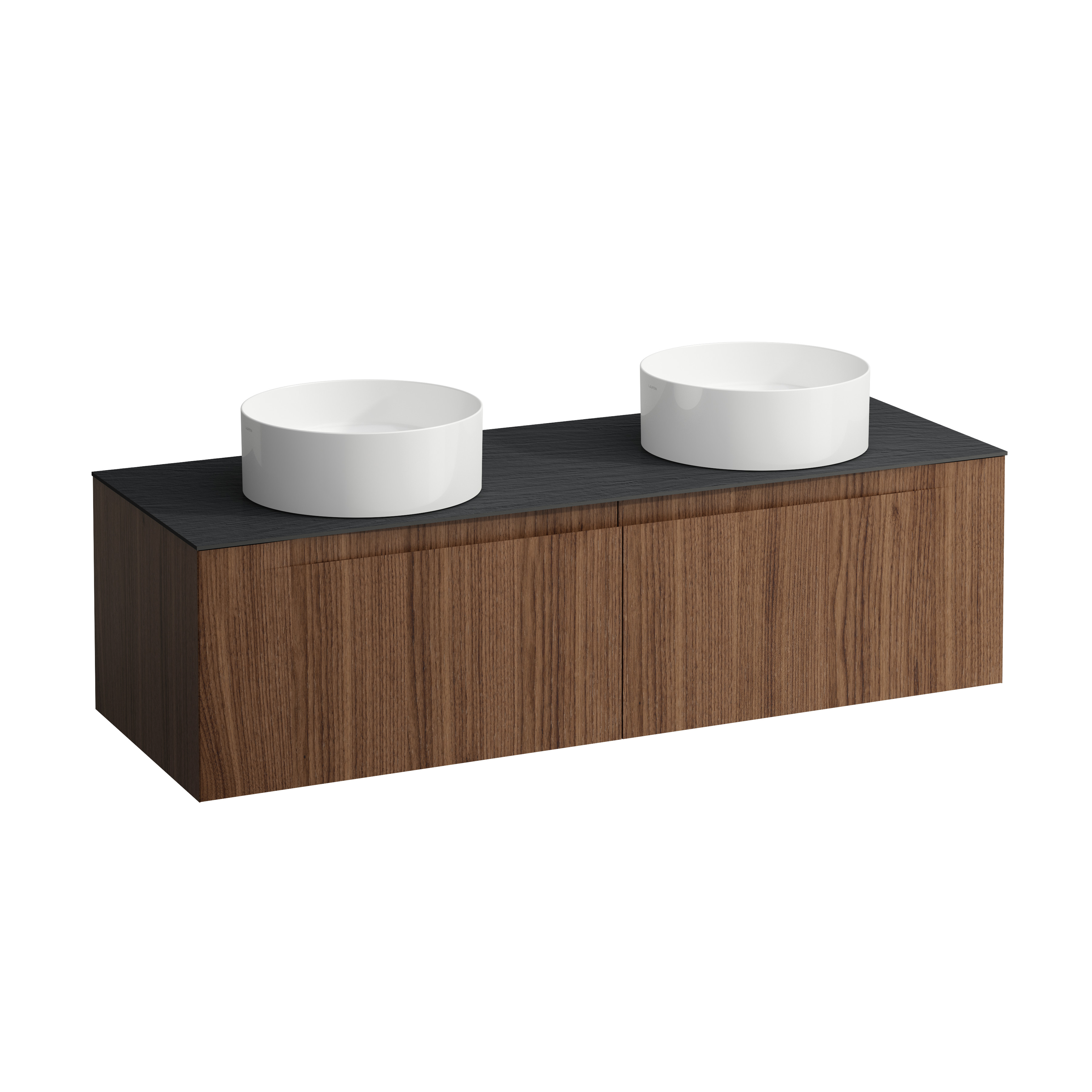 Arun 1400 2t découpe à gche et à dte plan ardesia nera noce canaletto/verre b