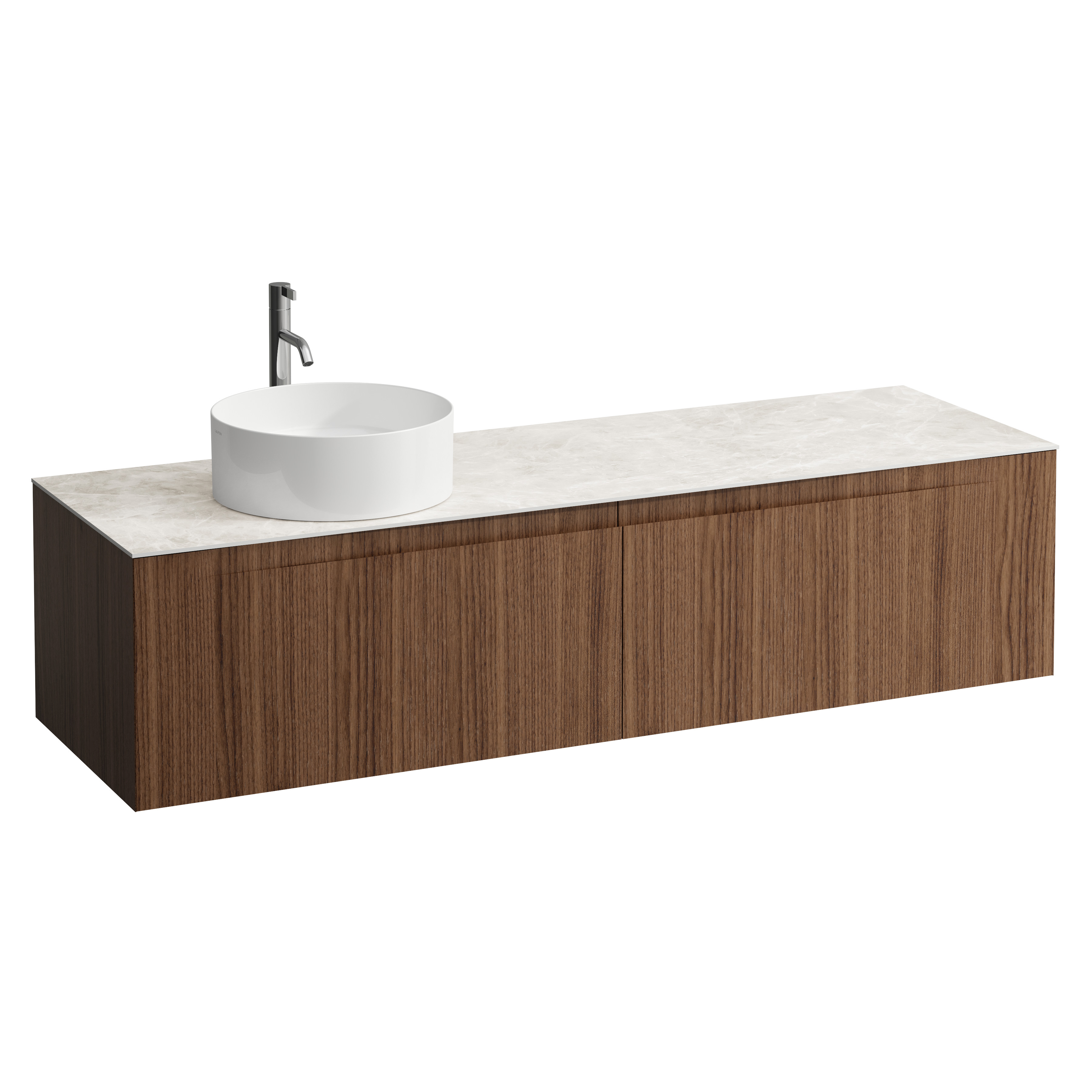 Arun 1600 2t déc à gche plan botticino crema percé 1t noce canaletto/verre blc