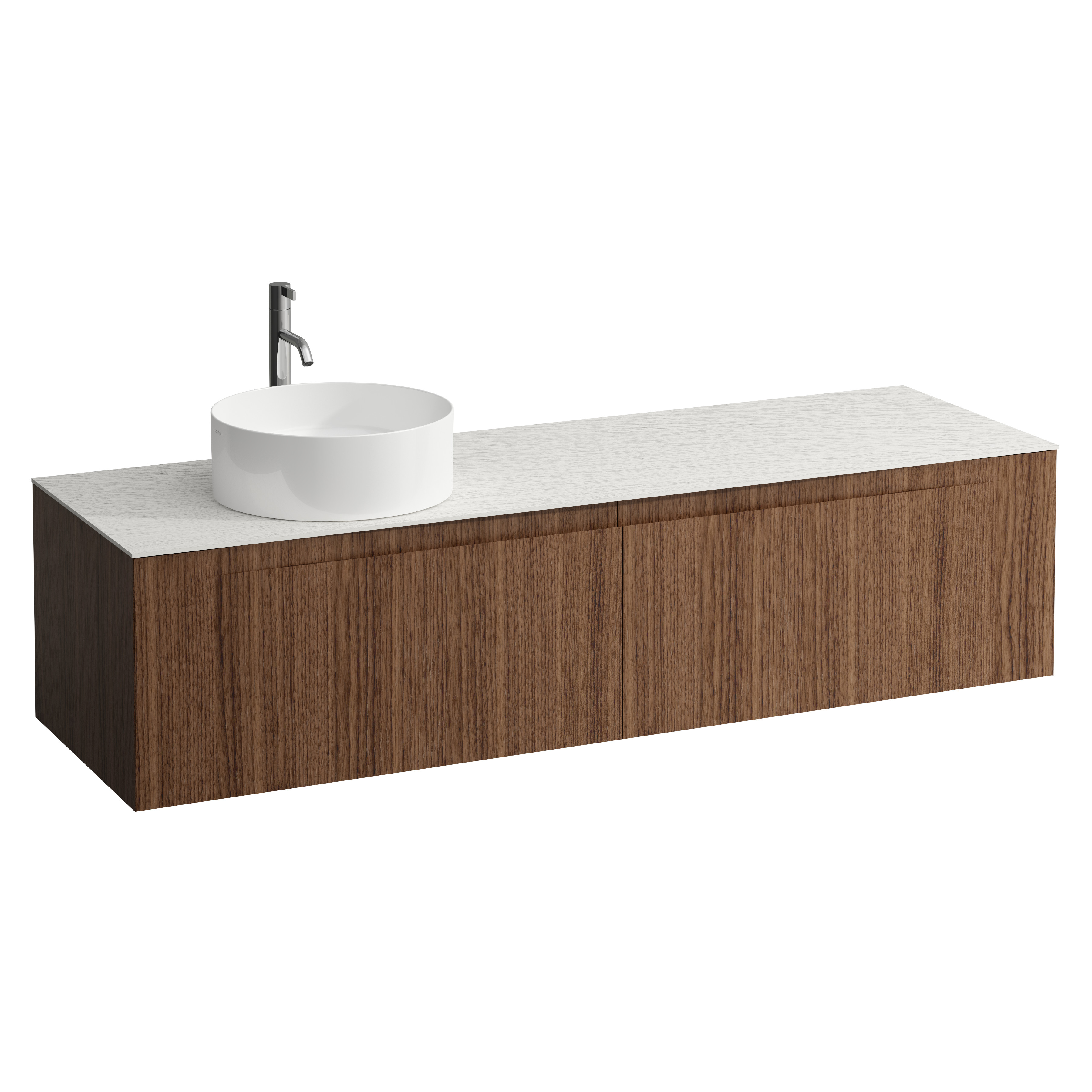 Arun 1600 2t déc à gche plan ardesia bianca percé 1t noce canaletto/verre blc