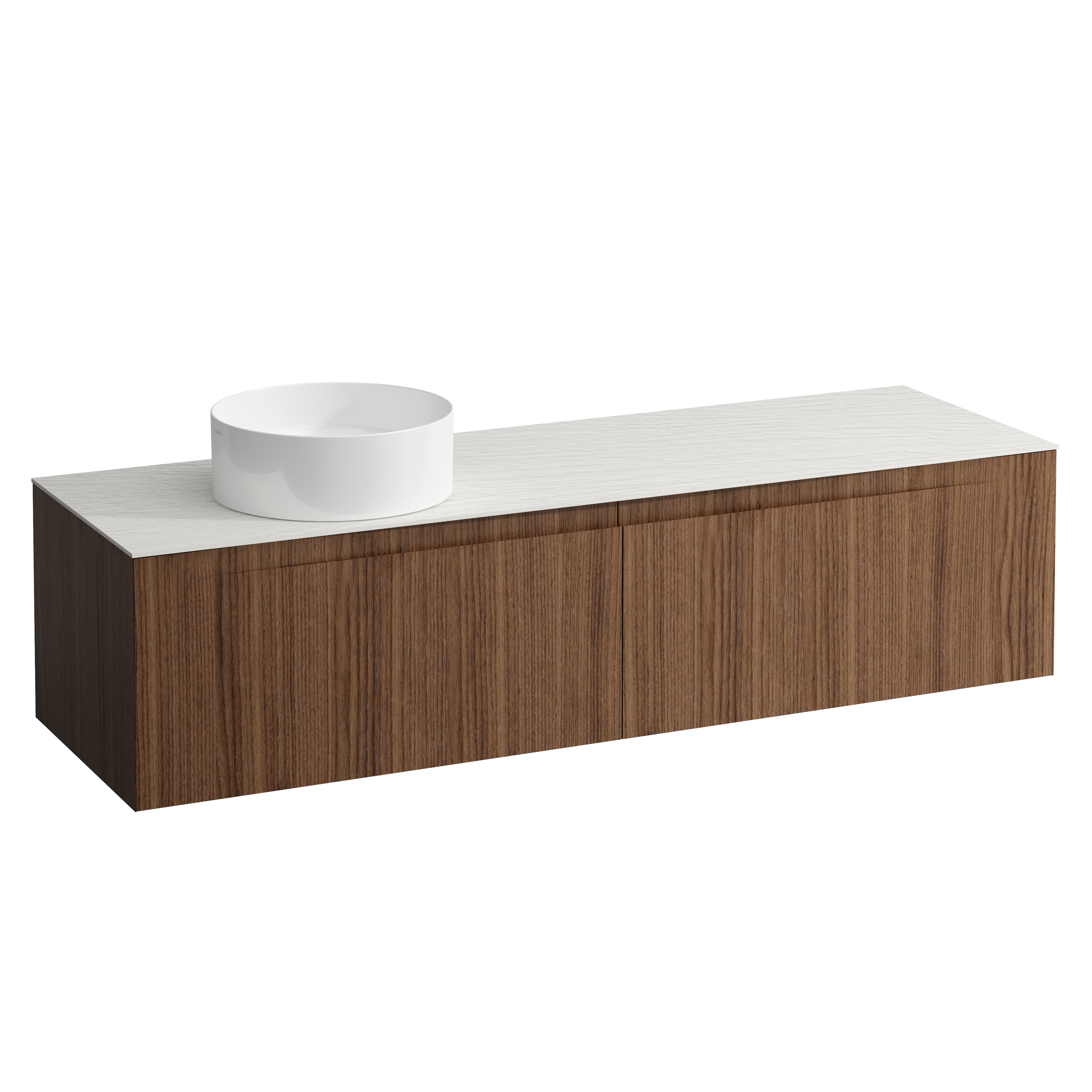 Arun 1600 2t avec découpe à gche plan ardesia bianca noce canaletto/verre blan
