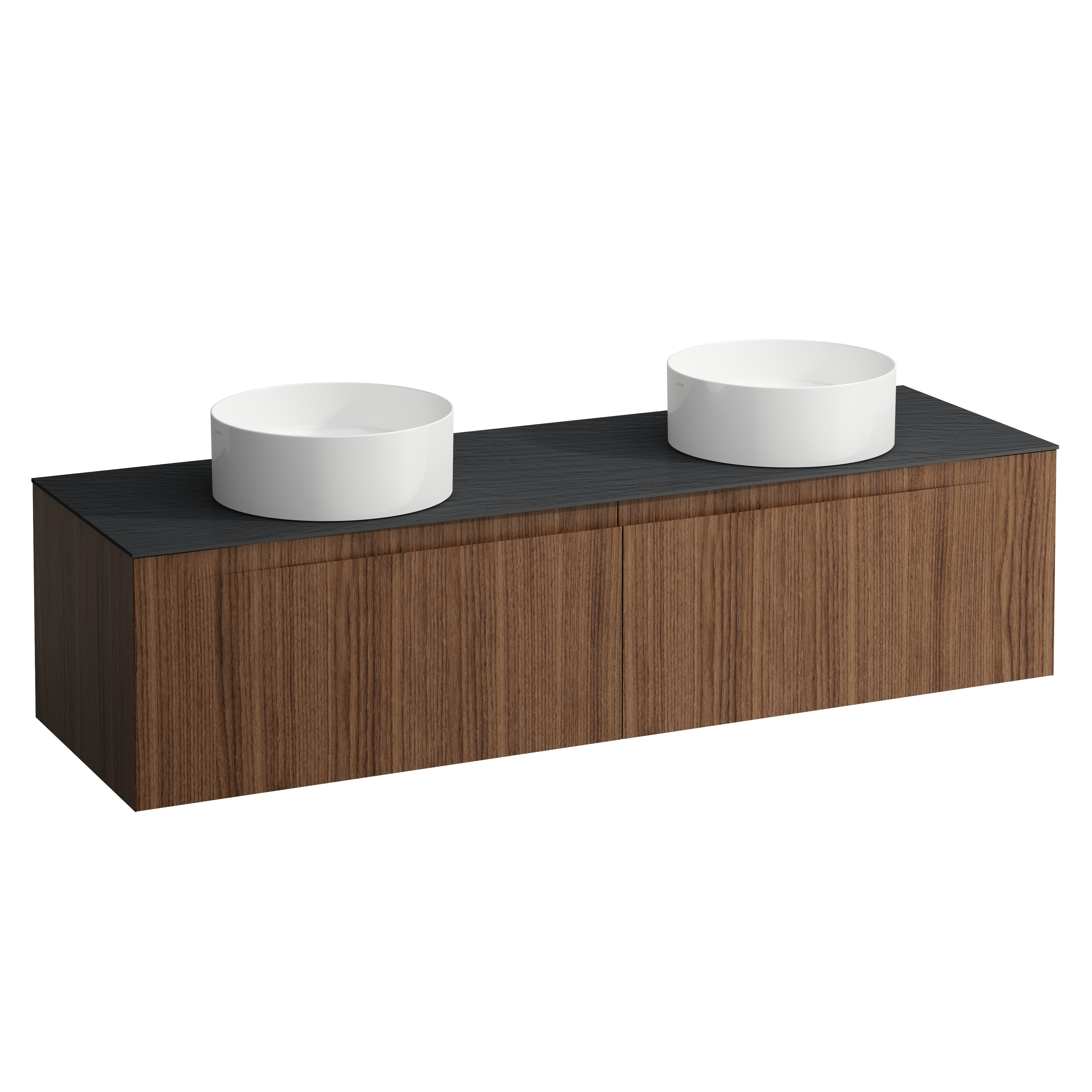 Arun 1600 2t découpe à gche et à dte plan ardesia nera noce canaletto/verre b