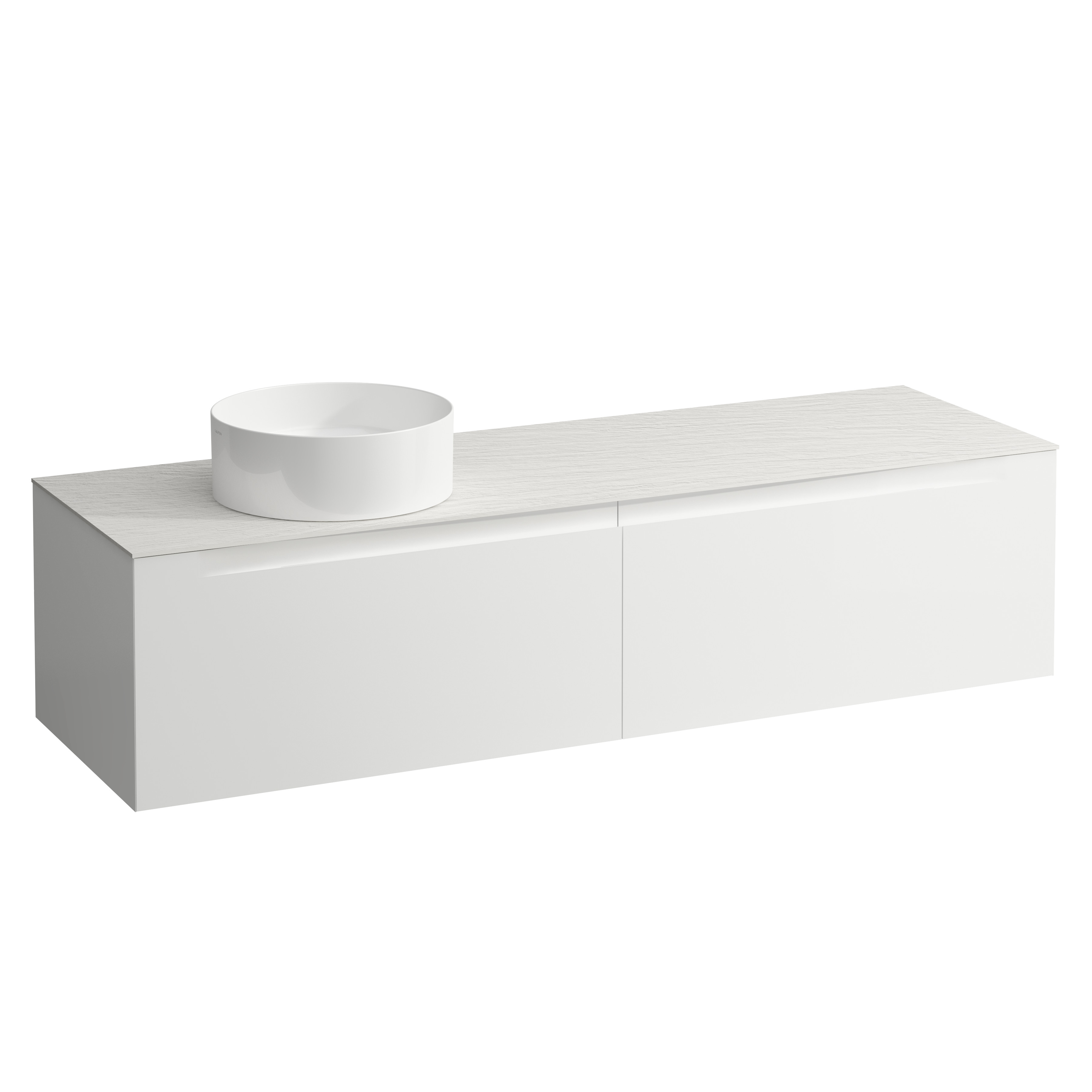 Arun meuble 1600 2t avec découpe à gche plan ardesia bianca multicolour