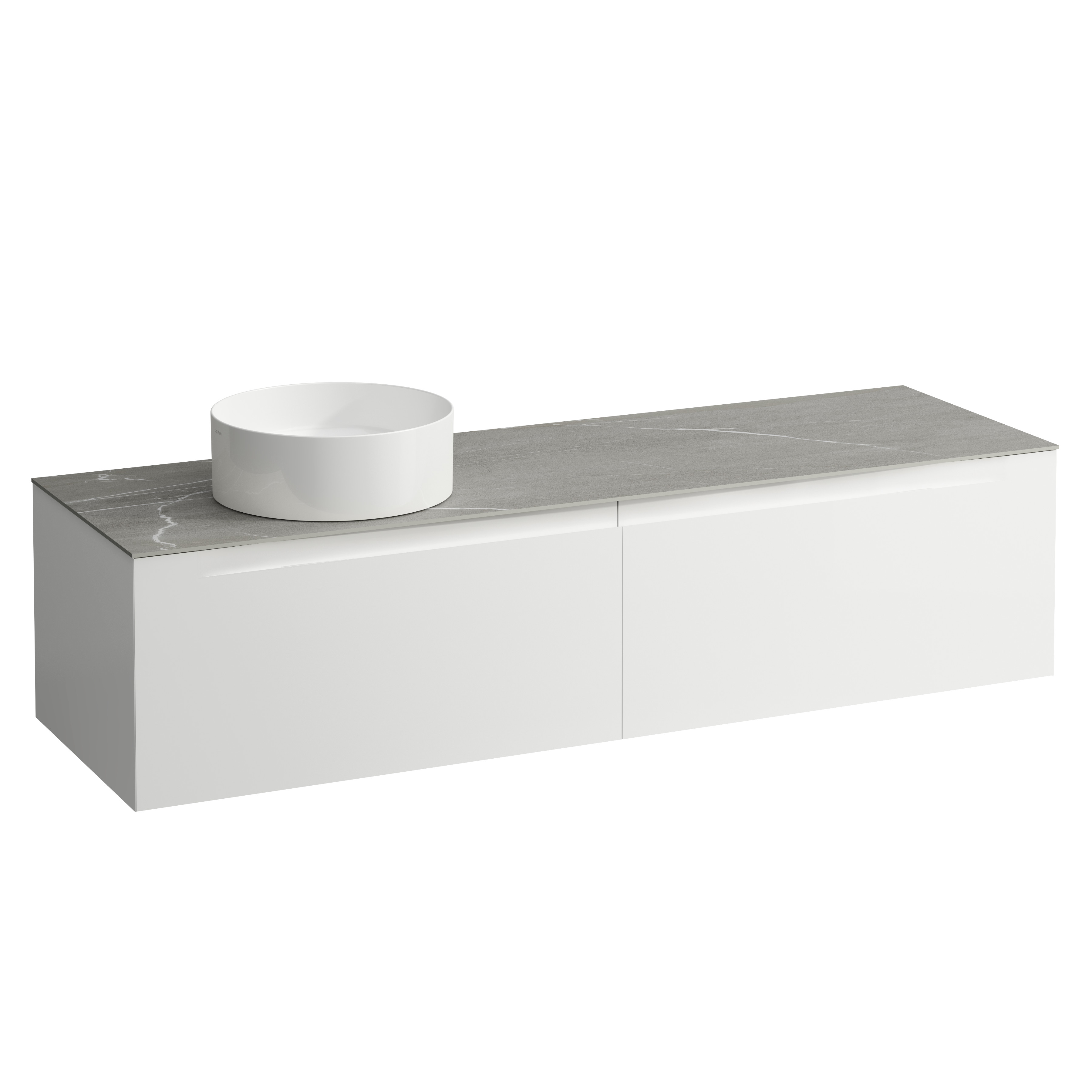 Arun meuble 1600 2t avec découpe à gche plan piasentina grigio multicolour