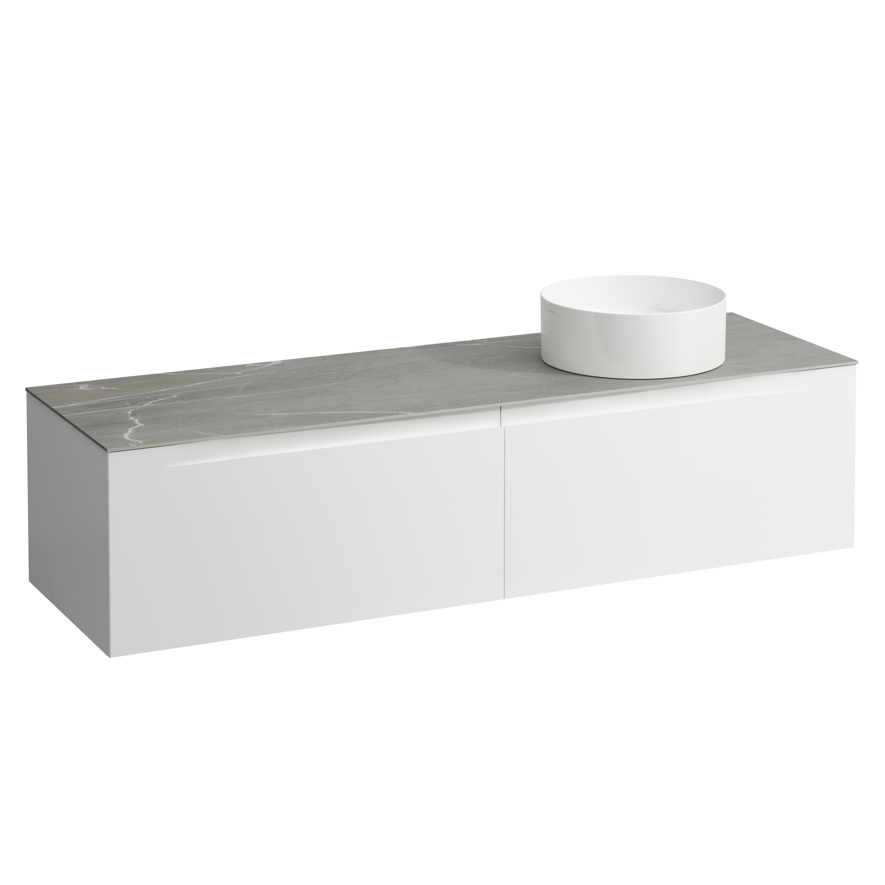 Arun meuble 1600 2t avec découpe à dte plan piasentina grigio multicolour