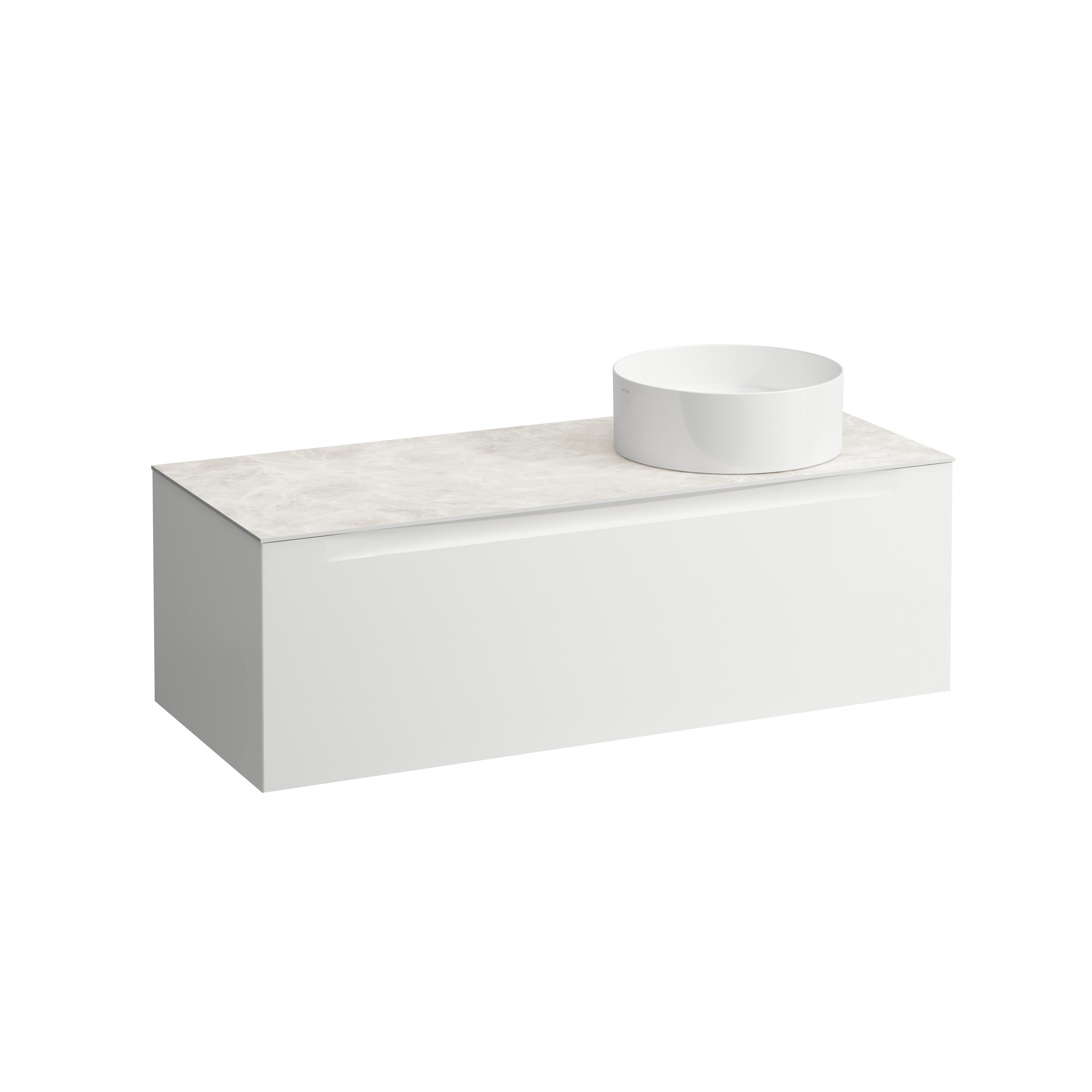 Arun meuble 1200 1t avec découpe à dte plan botticino crema multicolour