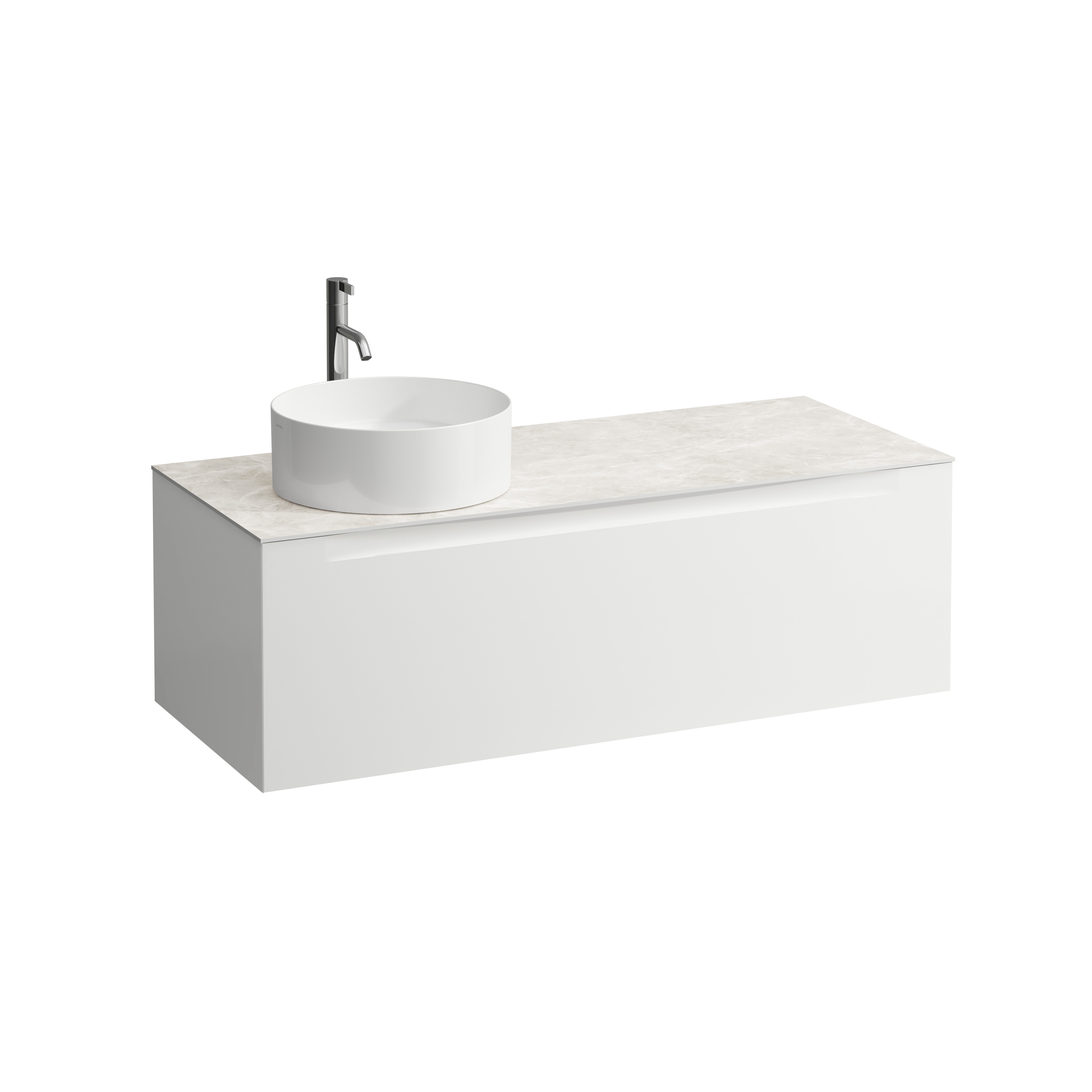 Arun 1200 1t avec découpe à gche plan botticino crema percé 1t multicolour