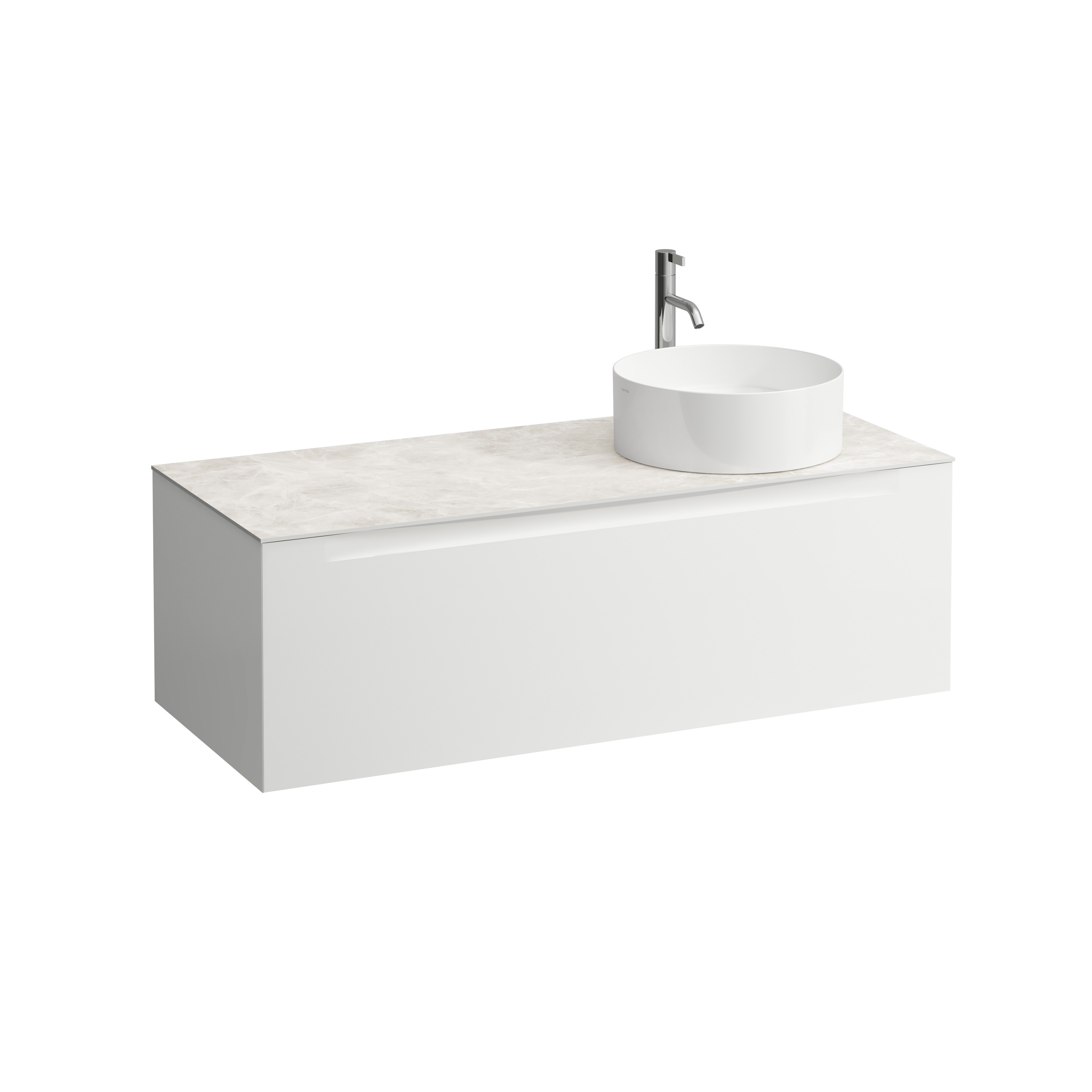 Arun 1200 1t avec découpe à dte plan botticino crema percé 1t multicolour