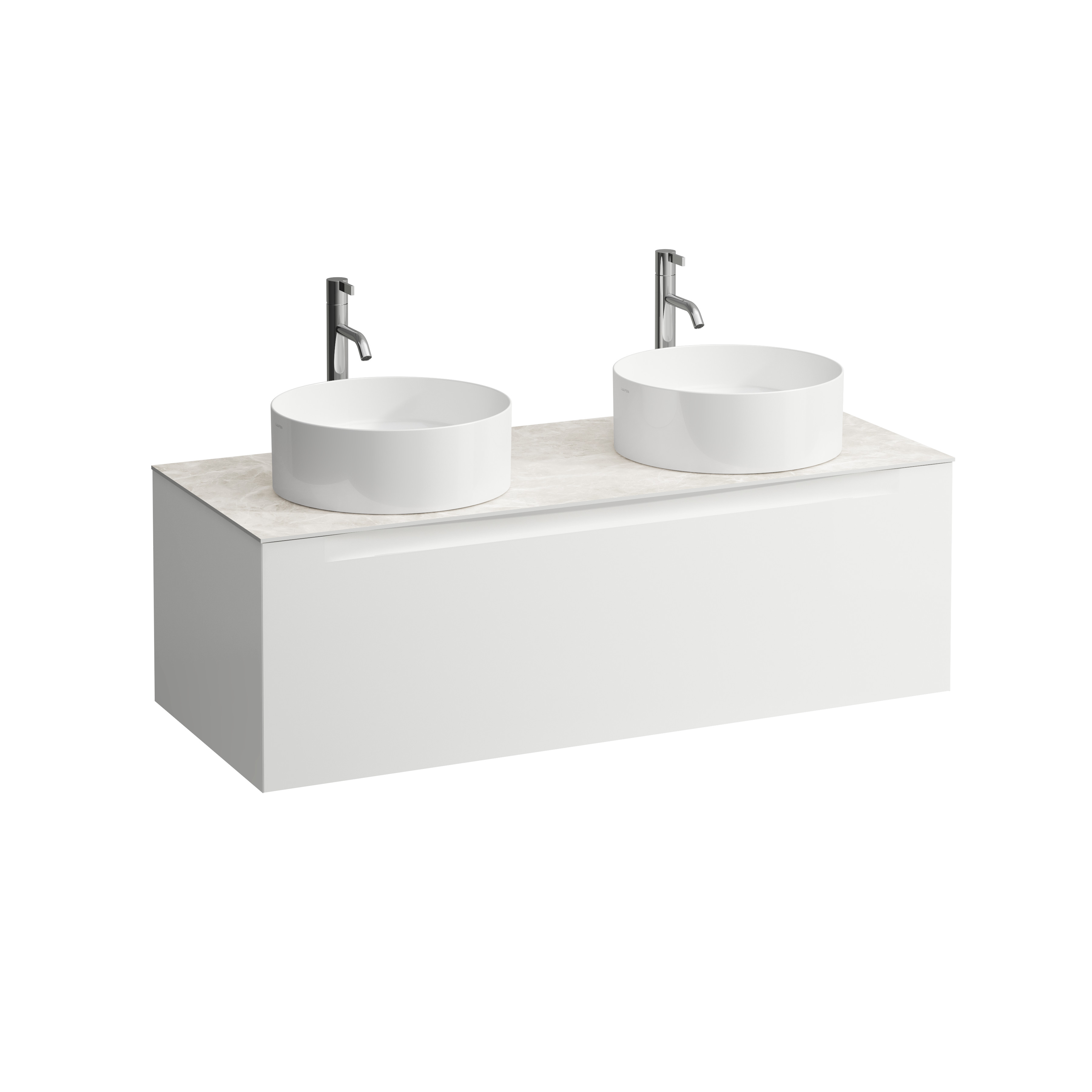 Arun 1200 1t découpe à gche et à dte plan botticino crema percé 1t multicolou