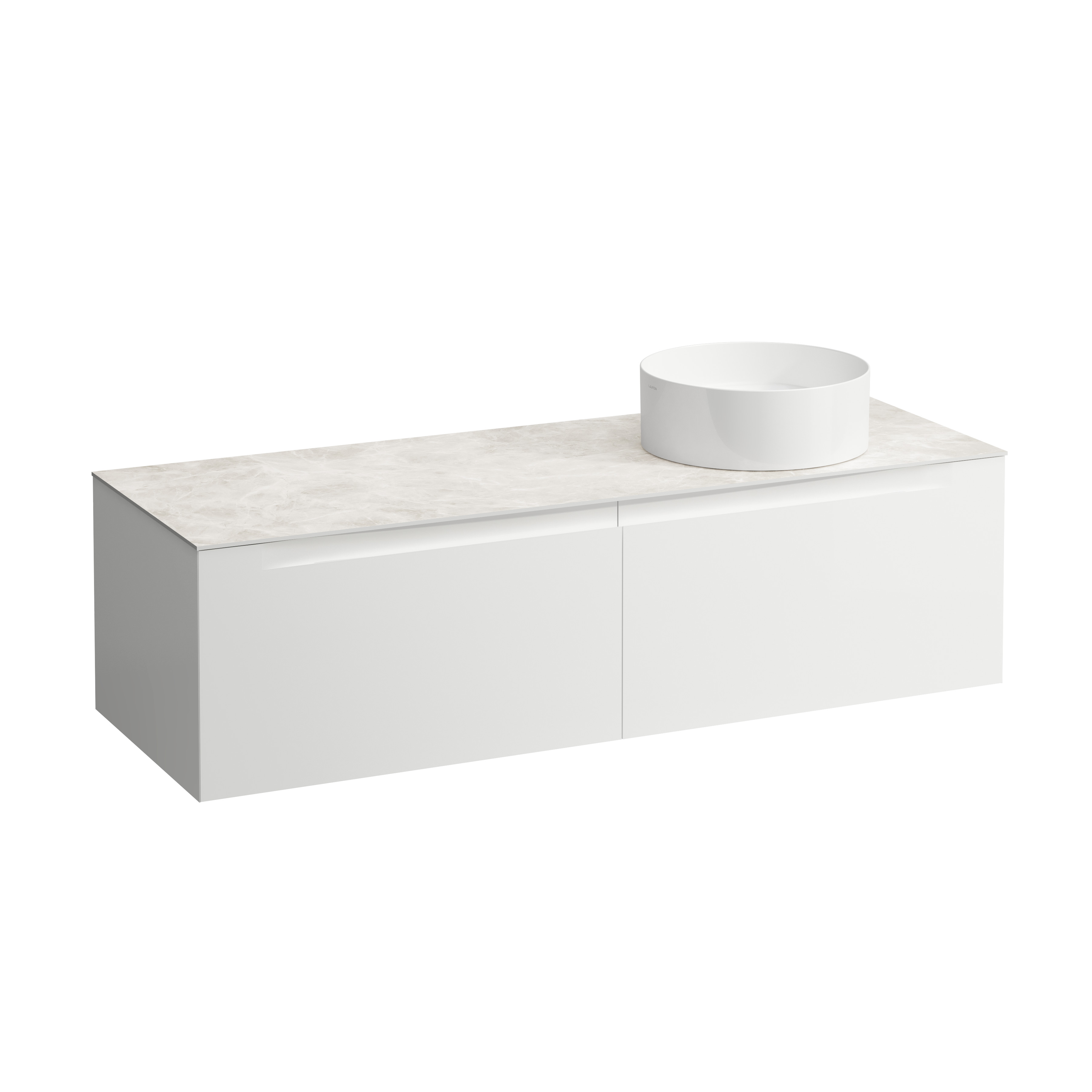 Arun meuble 1400 2t avec découpe à dte plan botticino crema multicolour
