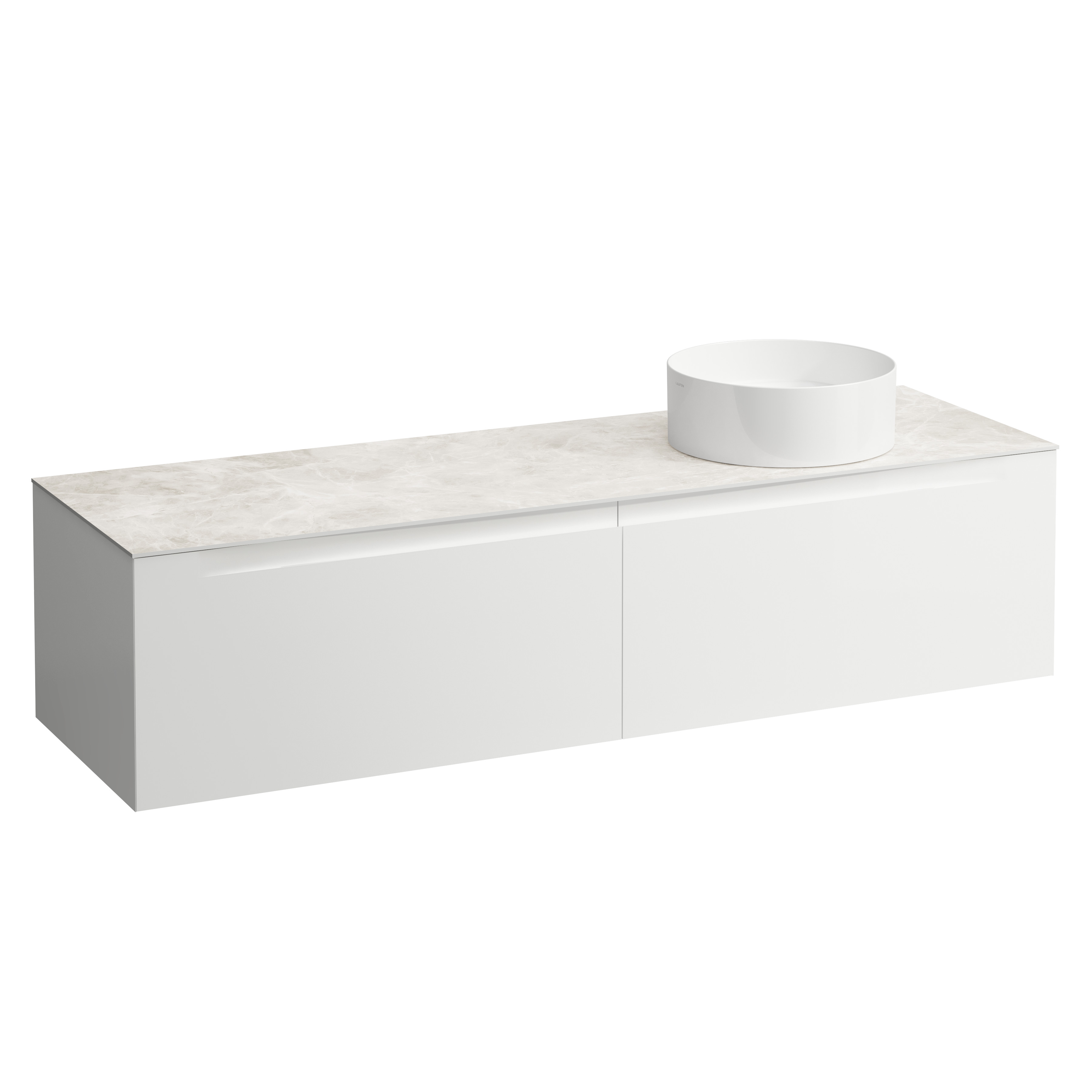 Arun meuble 1600 2t avec découpe à dte plan botticino crema multicolour