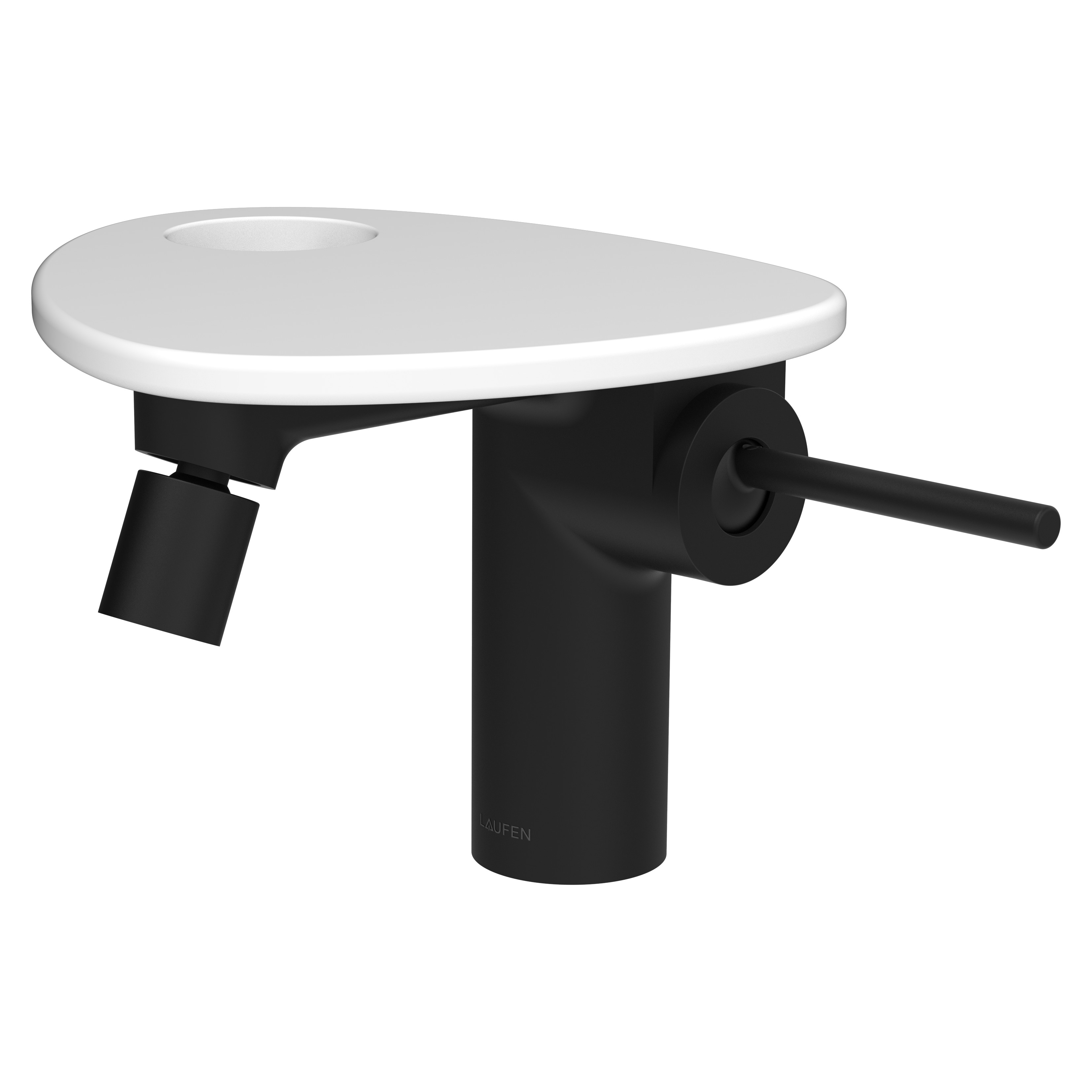 Ada mit bidet tablette percée bec 110 mm av vid clic-clac pvd noir/blanc mat