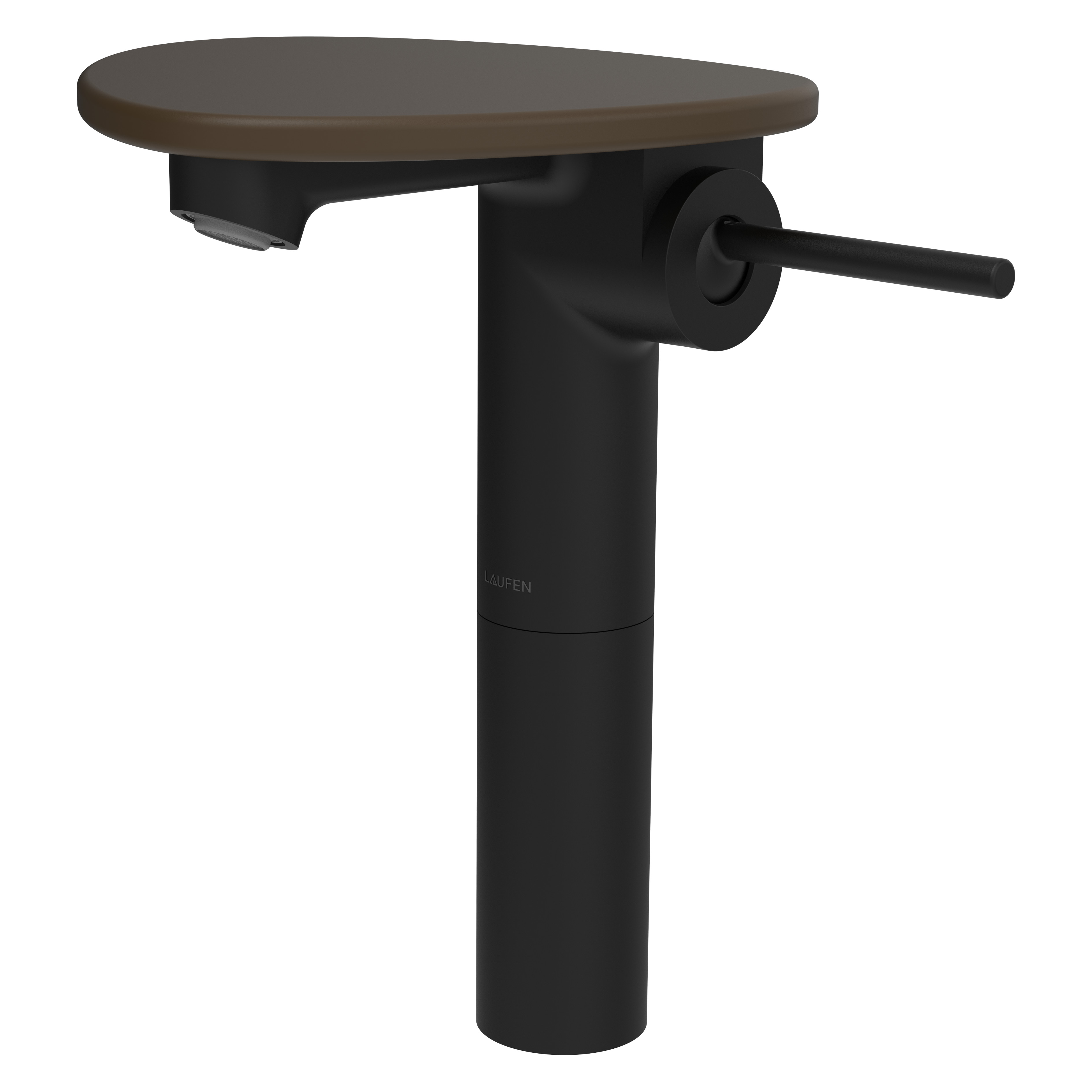 Ada mit lav réhaussé tablette non percée bec 110 mm ss vidage pvd noir/caf