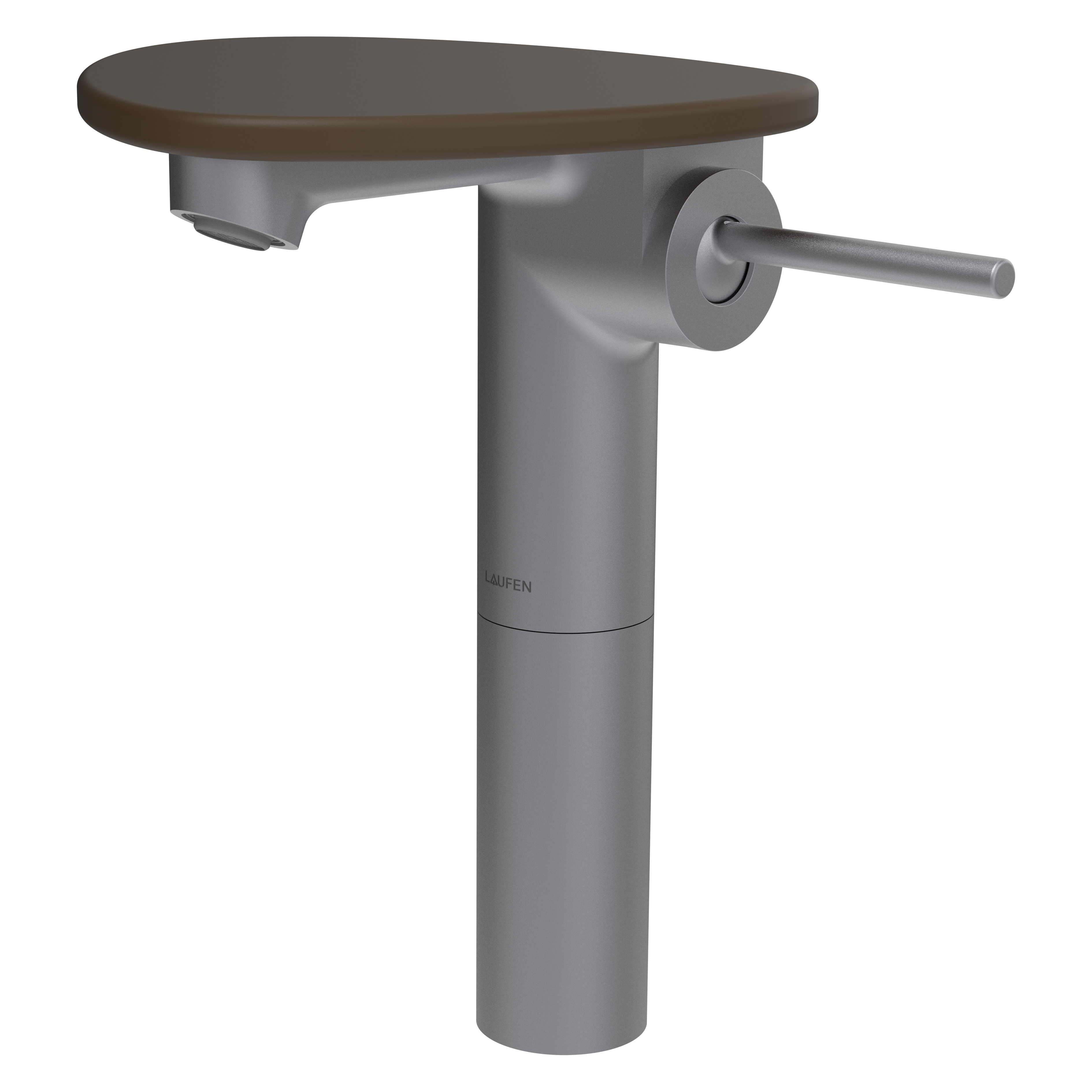 Ada mit lav réhaussé tablette non percée bec 110 mm ss vidage pvd inox/caf