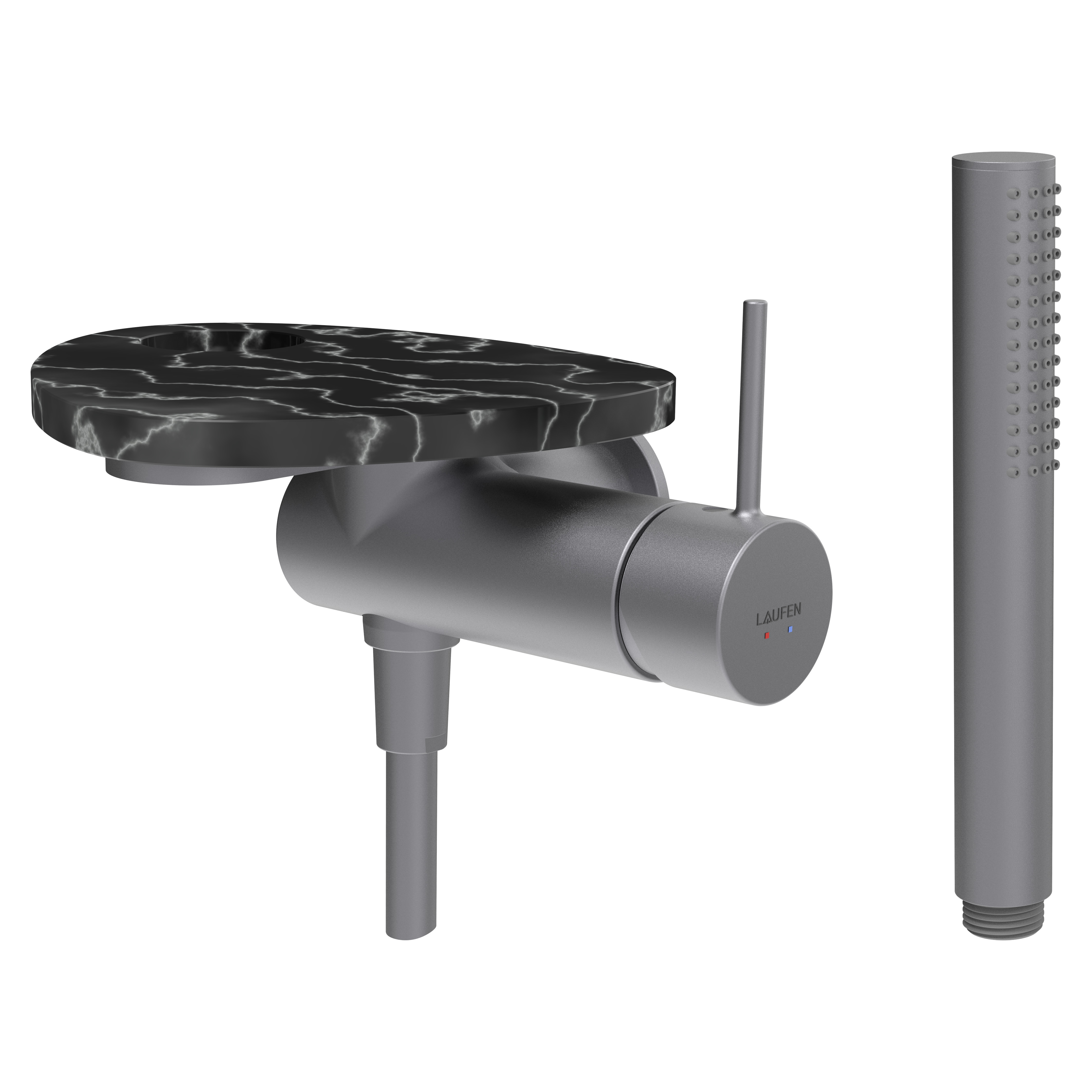 Ada mit de d à enc avec simibox 1-point tablette percée pvd inox/marbre noir