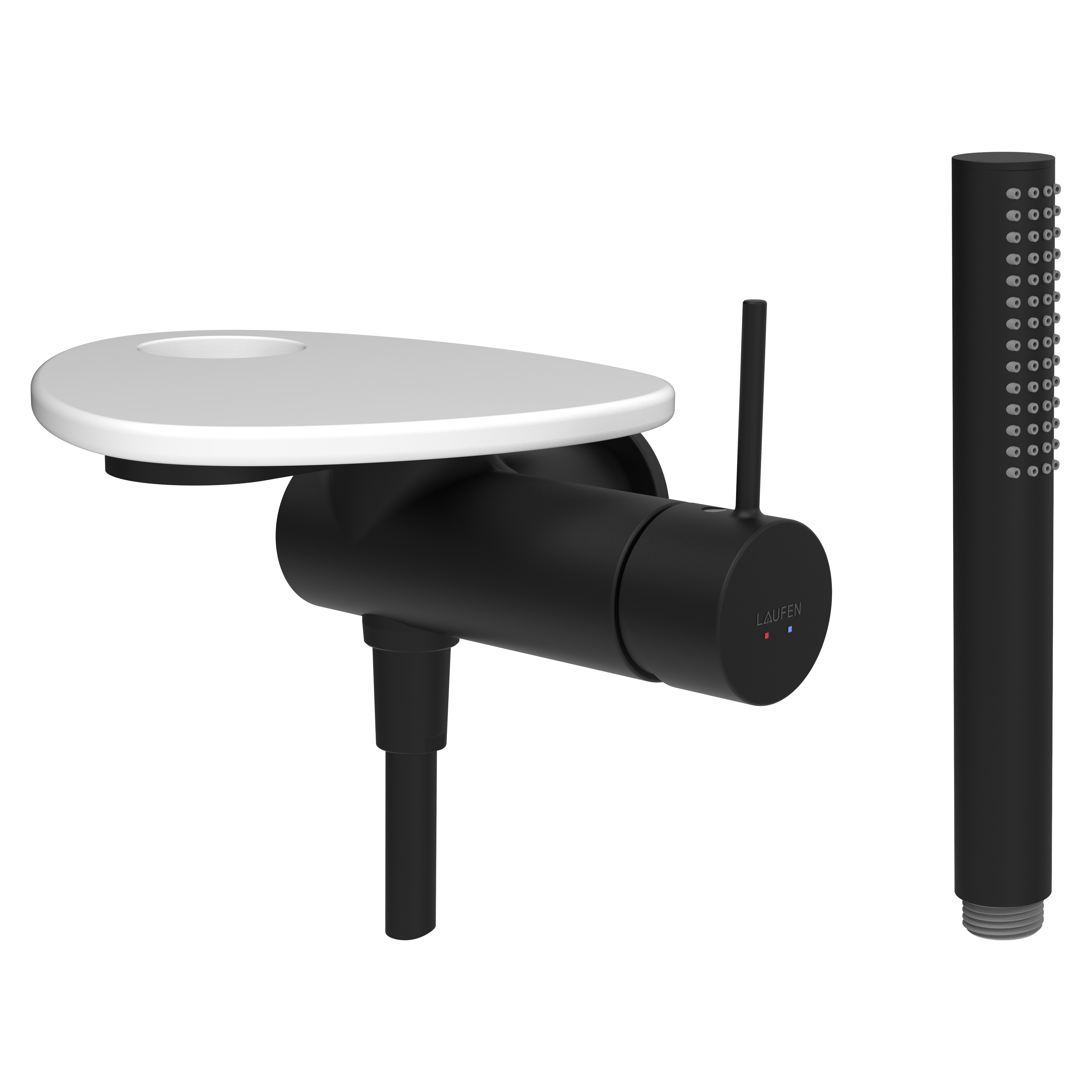 Ada mit de d à enc avec simibox 1-point tablette percée pvd noir/blanc mat