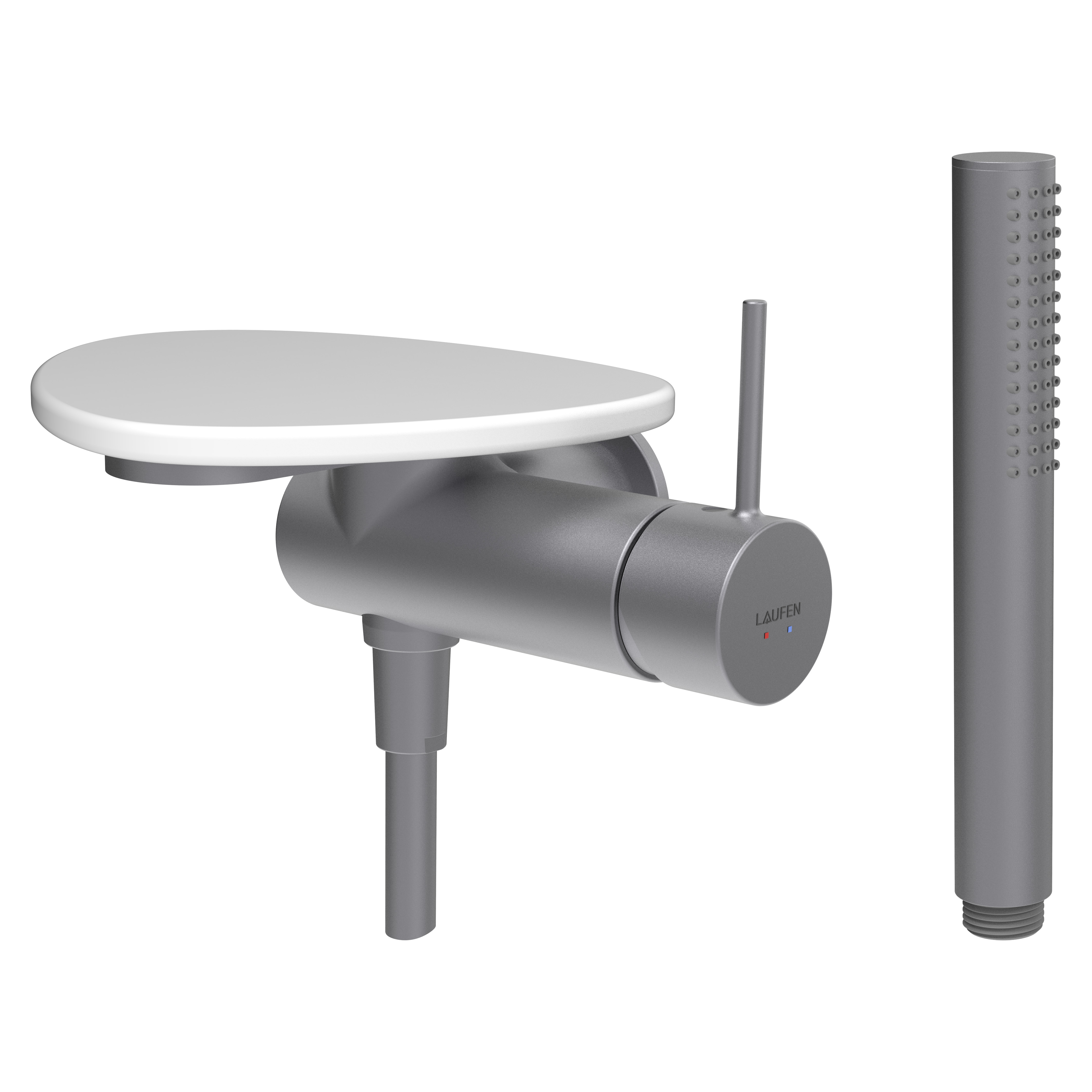 Ada mit de d à enc avec simibox 1-point tablette non percée pvd inox/blanc mat