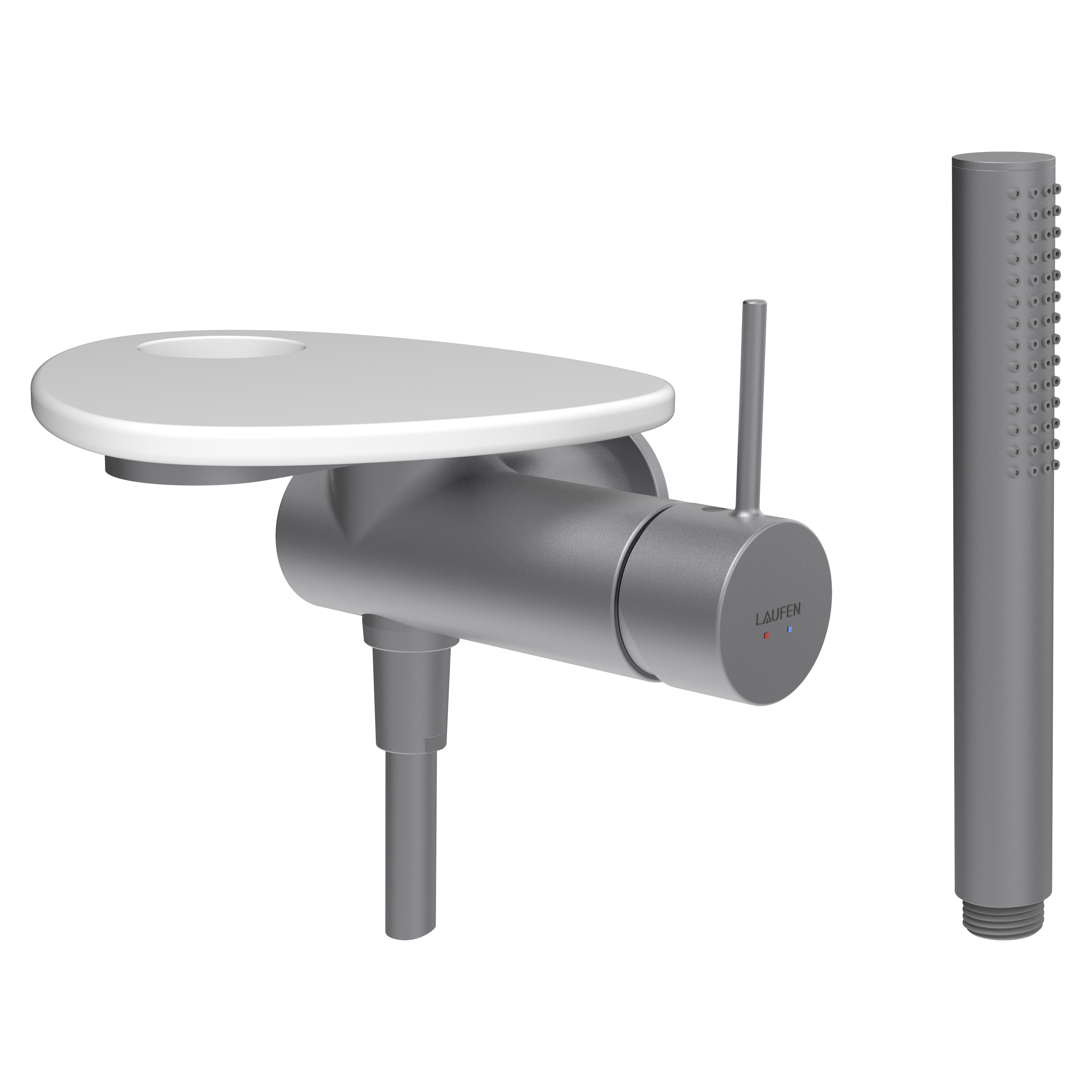 Ada mit de d à enc avec simibox 1-point tablette percée pvd inox/blanc mat