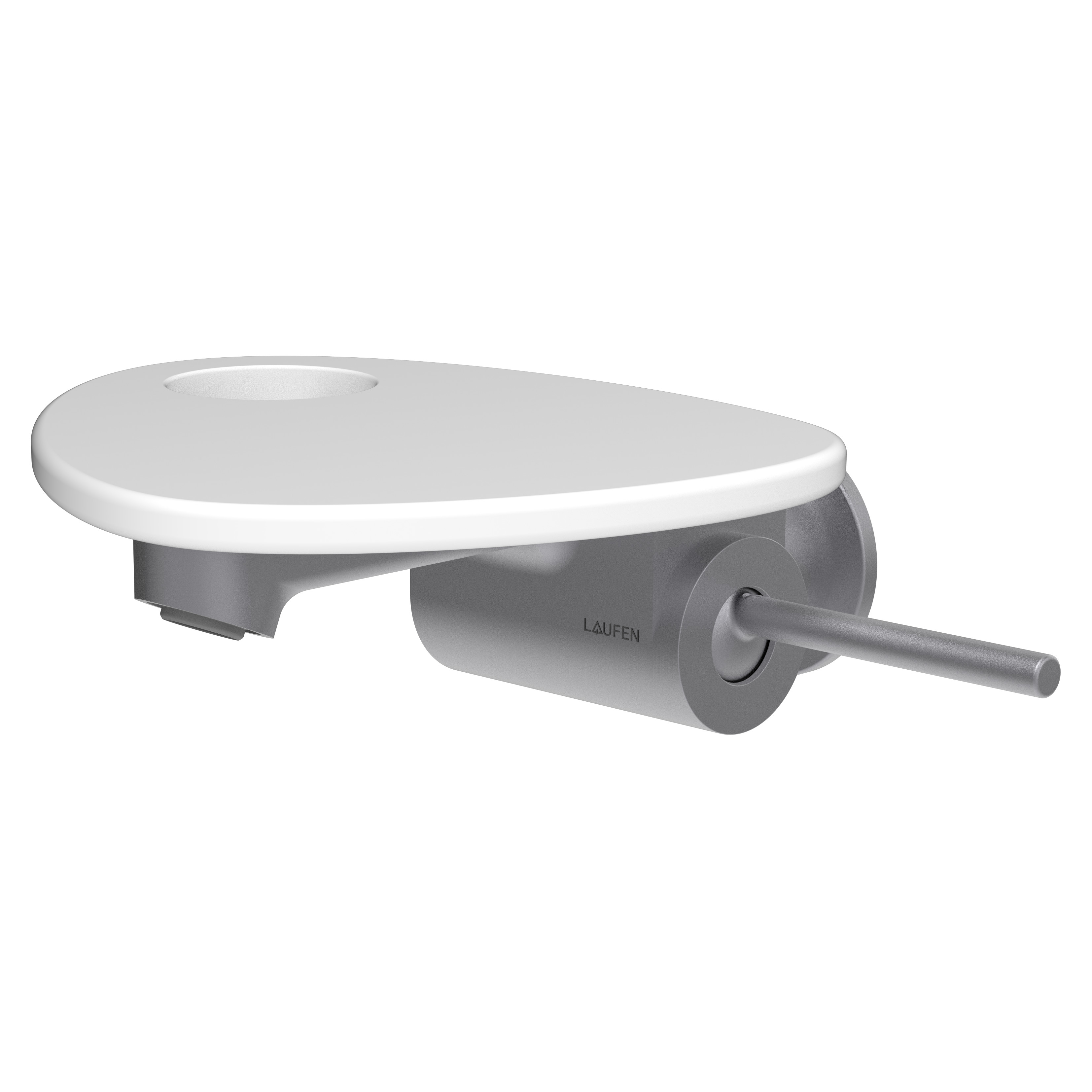 Ada mit lav mural tablette percée bec 186 mm ss vidage pvd inox/blanc mat