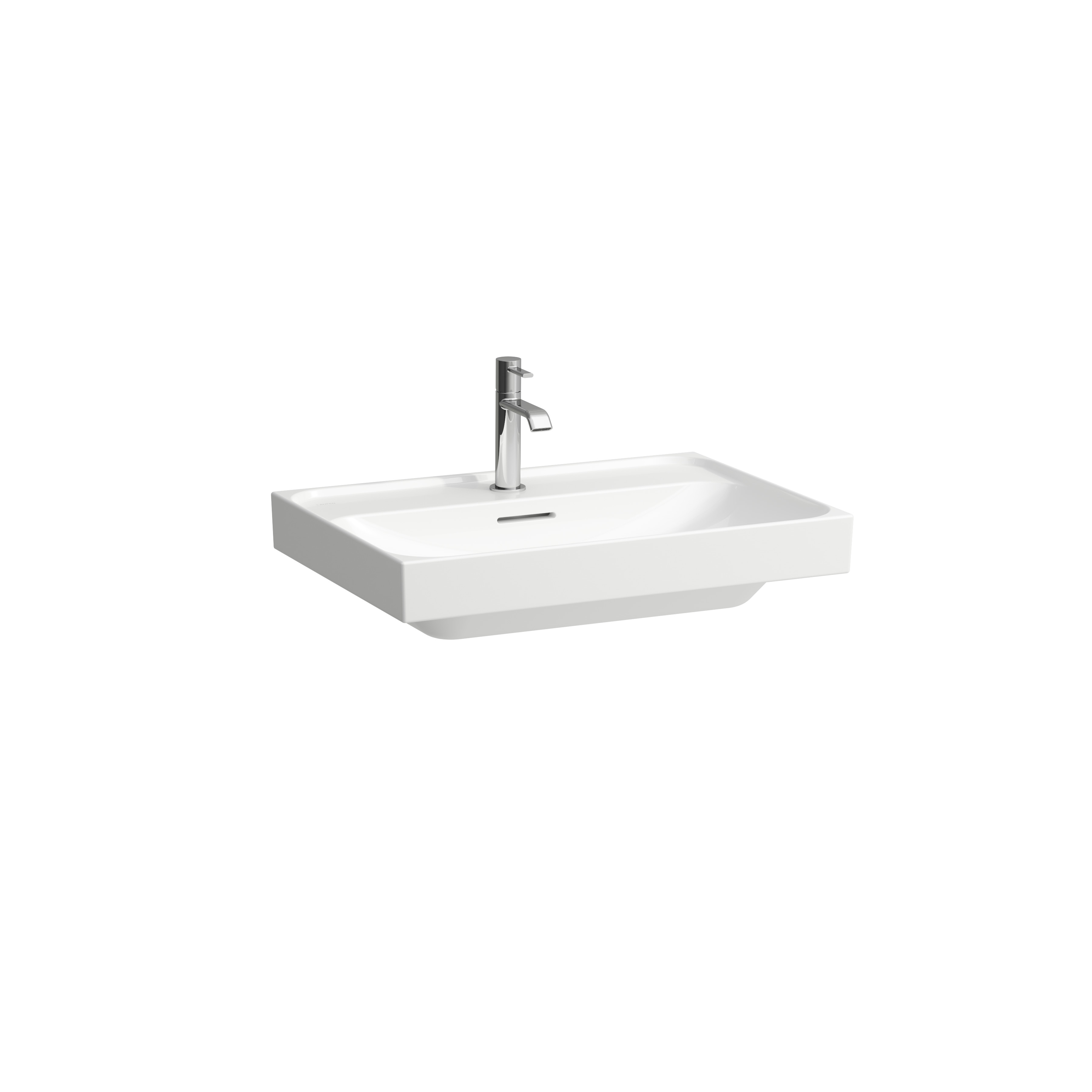 Meda lavabo mural ou à poser sur meuble blanc lcc 650x460x80 mm Meda lavabo mural ou à poser sur meuble blanc lcc 650x460x80 mm