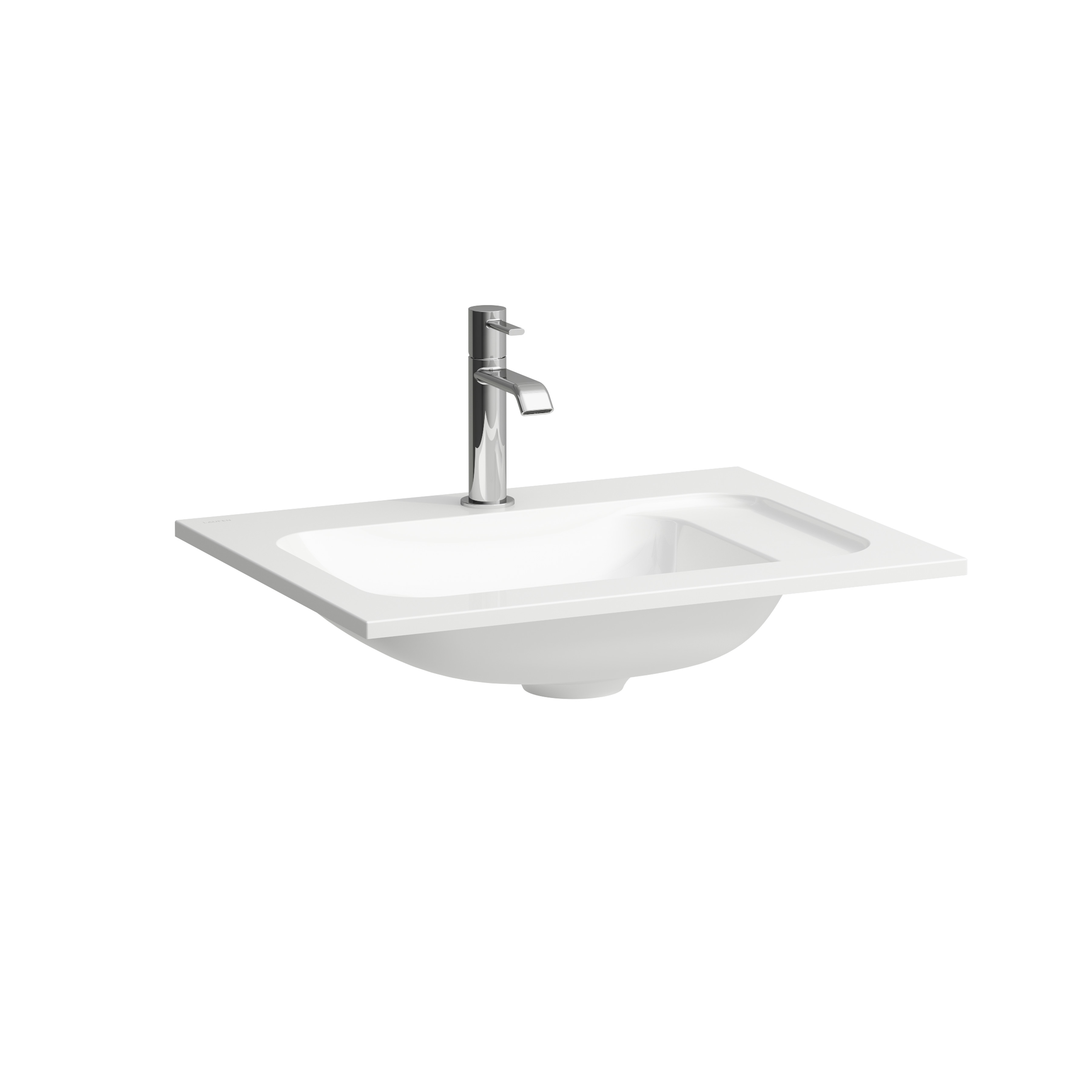 Meda lavabo slim en marbond à poser sur meuble blc mat 580x450x132