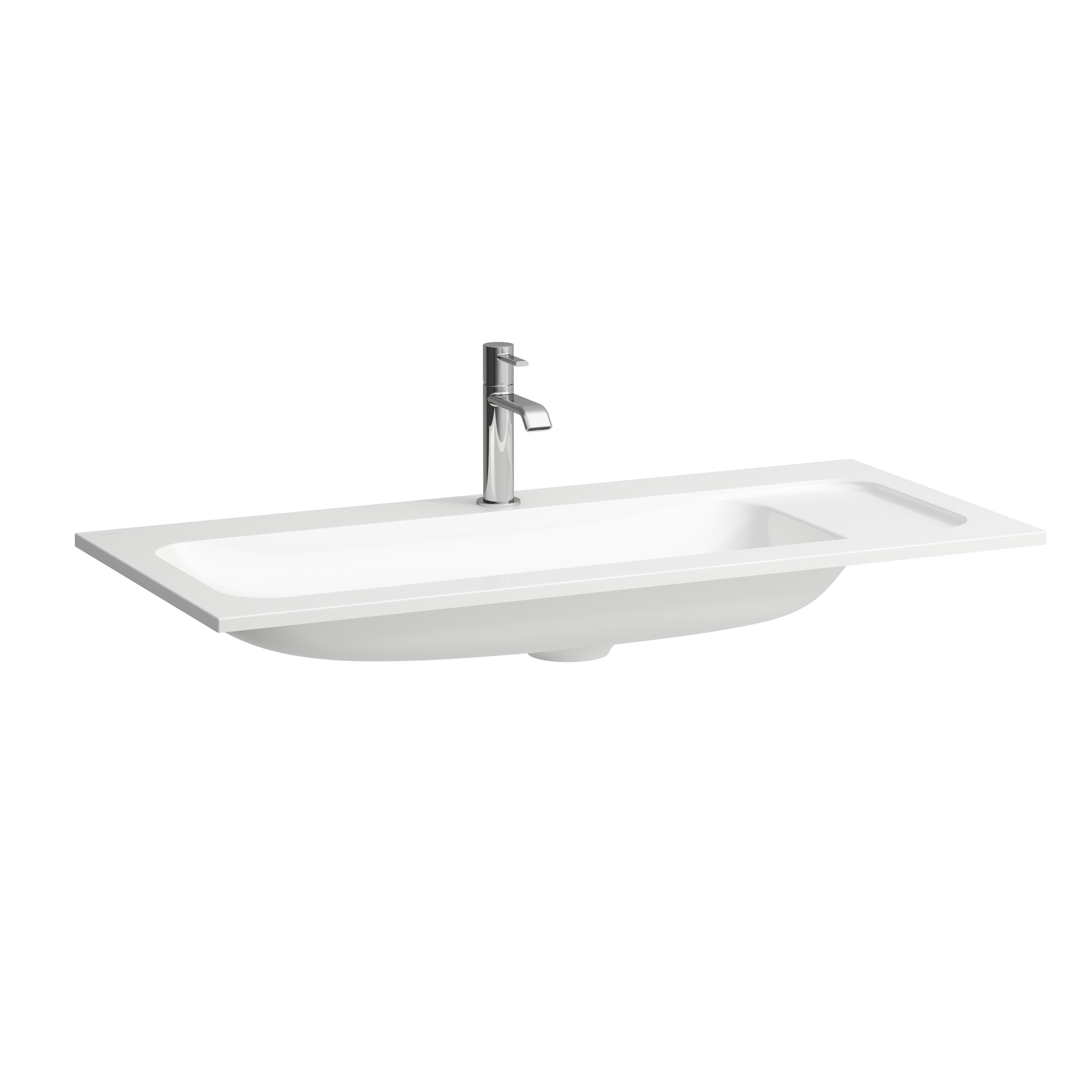 Meda lavabo slim en marbond à poser sur meuble blc mat 980x450x132