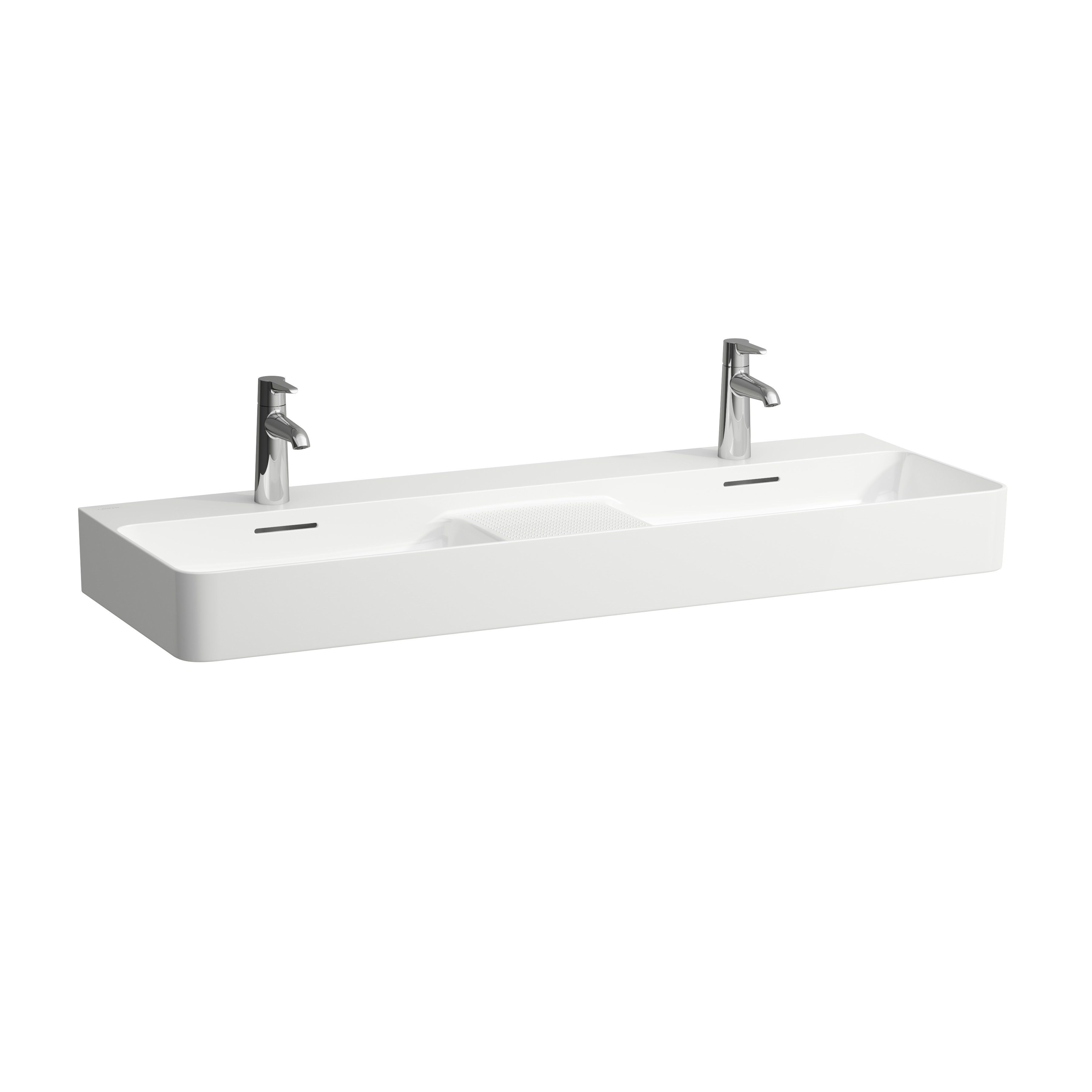 Lavabo double mural val 120x42 blanc mat