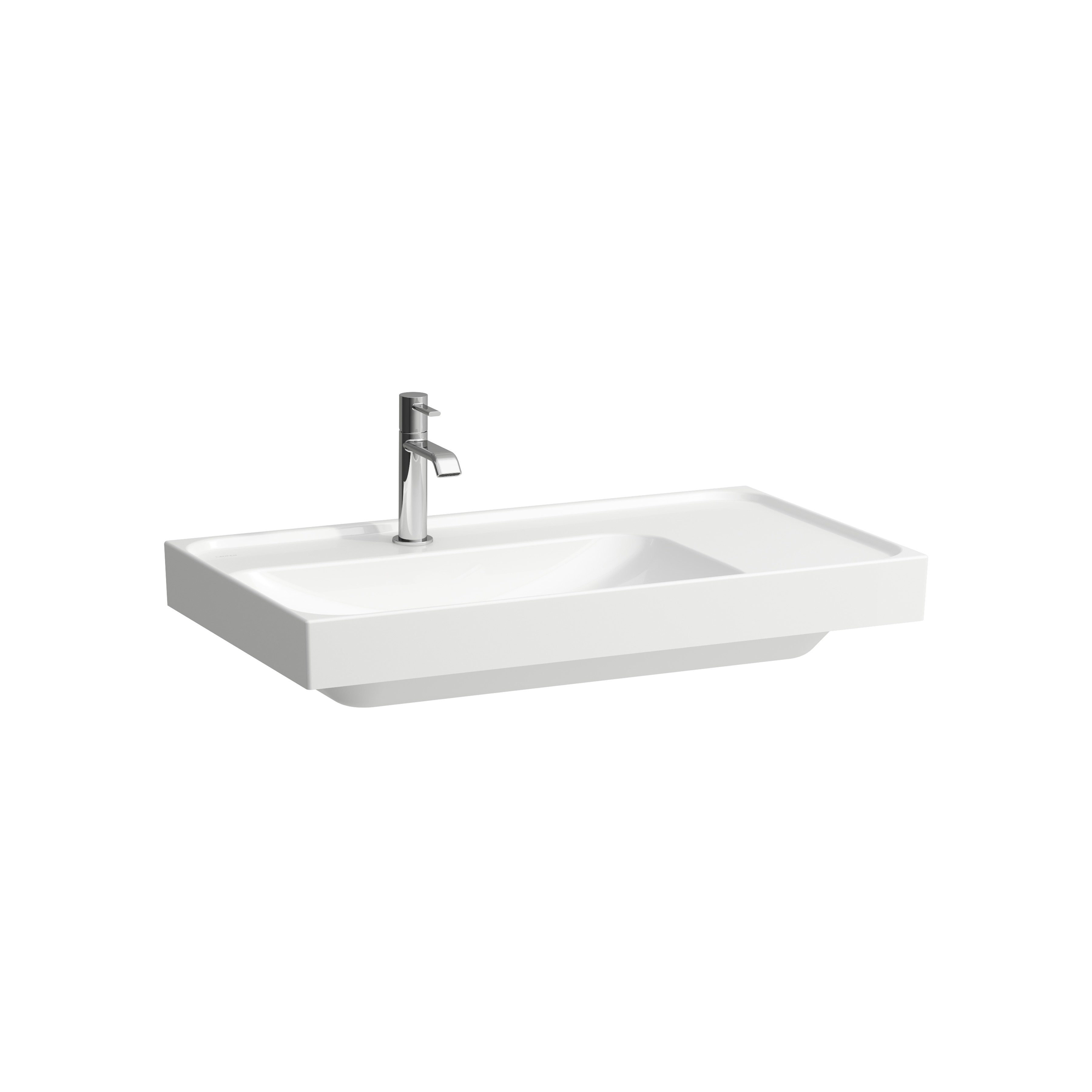 Meda lavabo mural ou à poser sur meuble tablette à droite blanc lcc 800x460x80